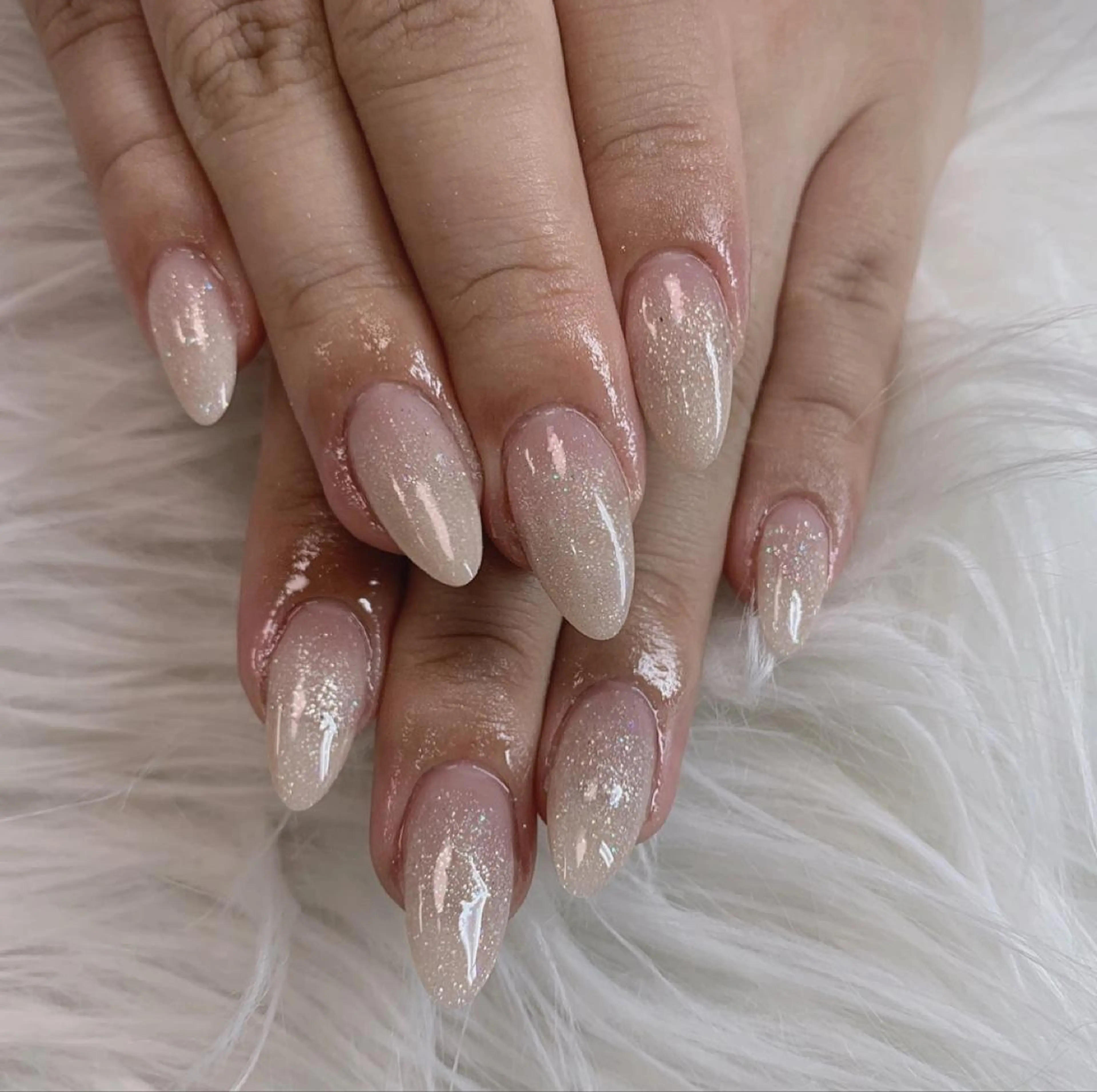 ネイル グラデーション ラメ(グリッター) ラメグラデーション スカルプネイル For u nailのネイルデザイン