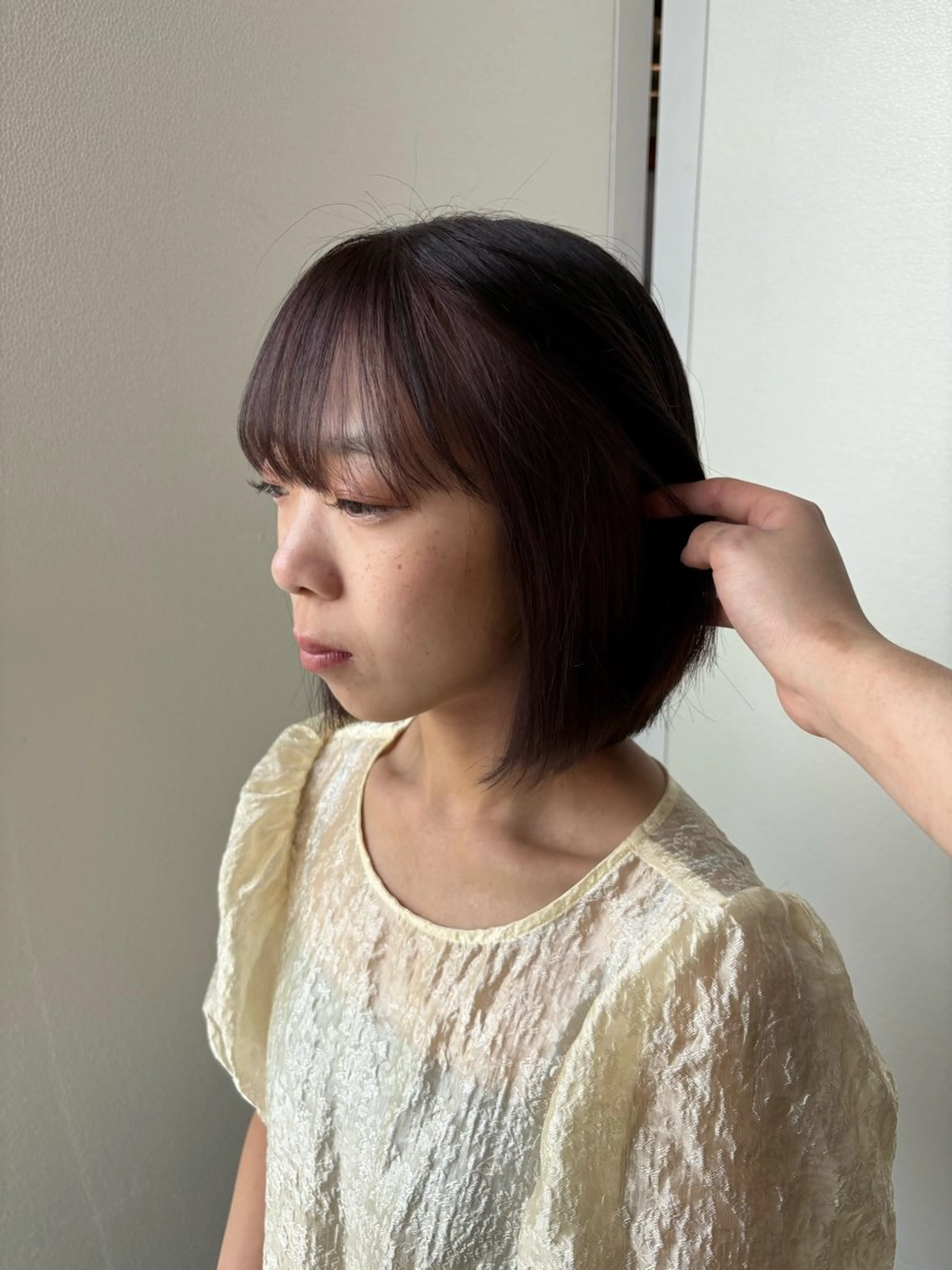 ミディアム カラー ミストバング  フェイスフレーミング ヘアカラー SARAJU仁川 _aya🌼のヘアスタイル