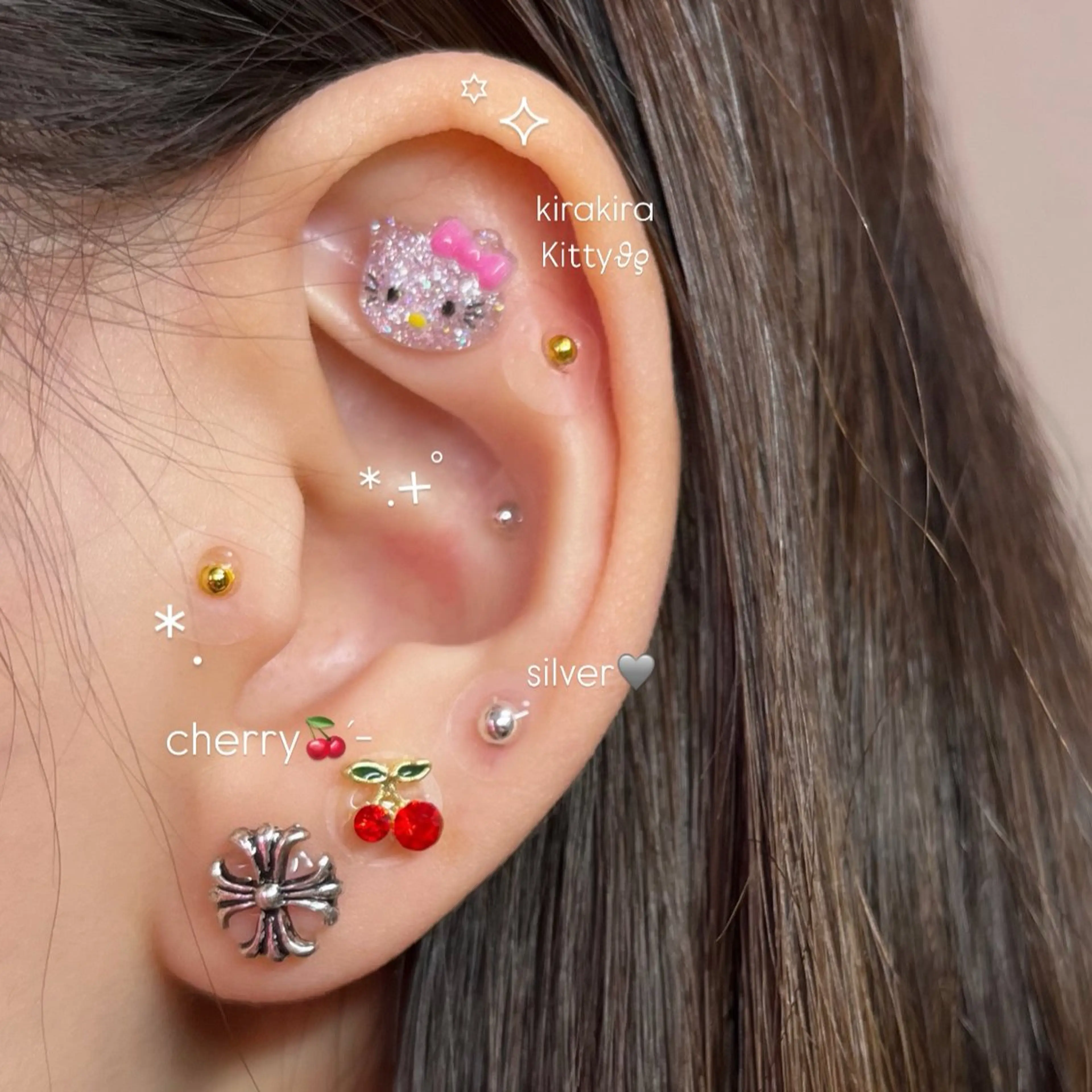 👂🏻耳ツボjewelry💎【両耳】20個の写真