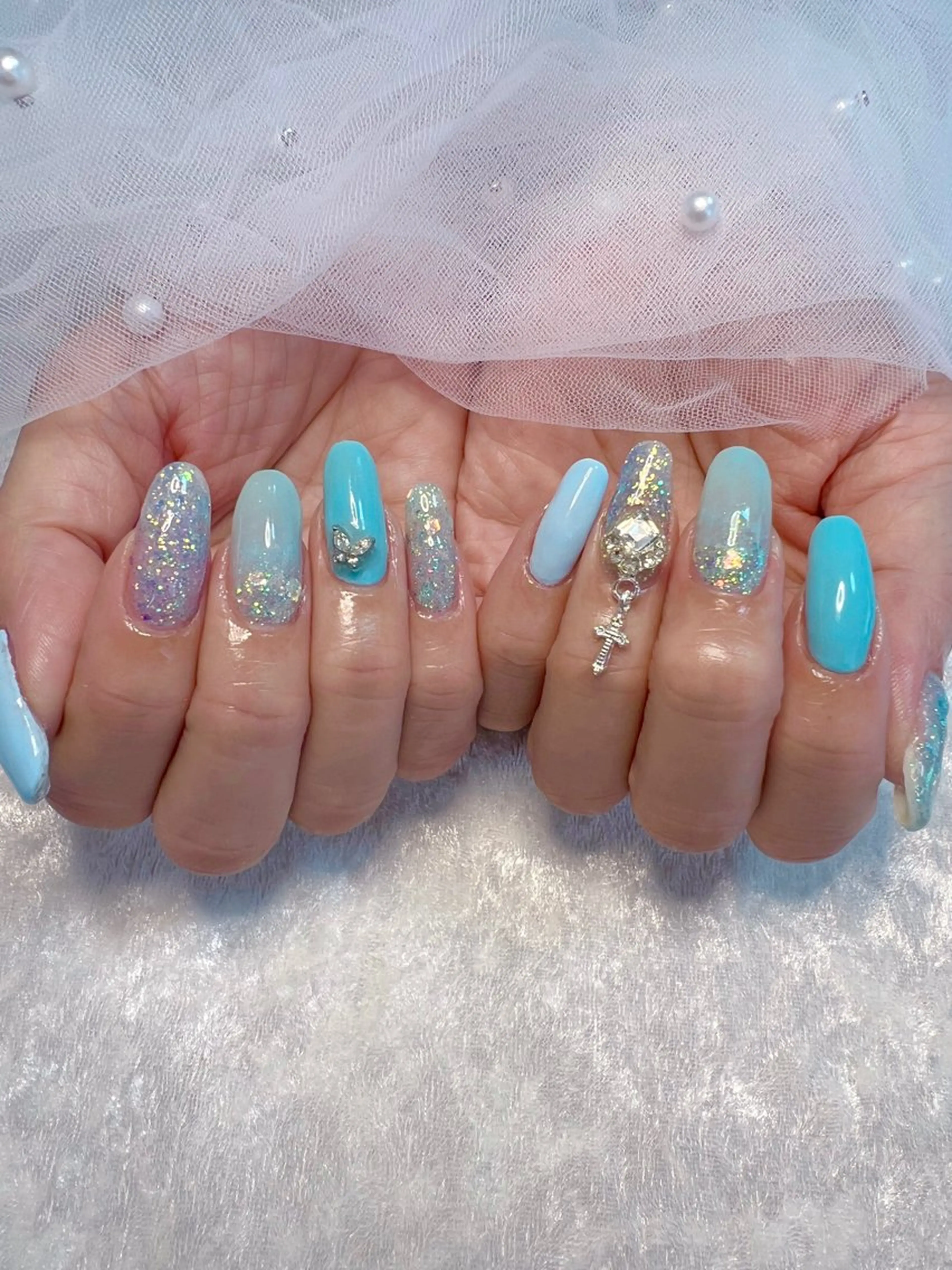 ネイル ハンドネイル Vert♡ .Hazukiのネイルデザイン