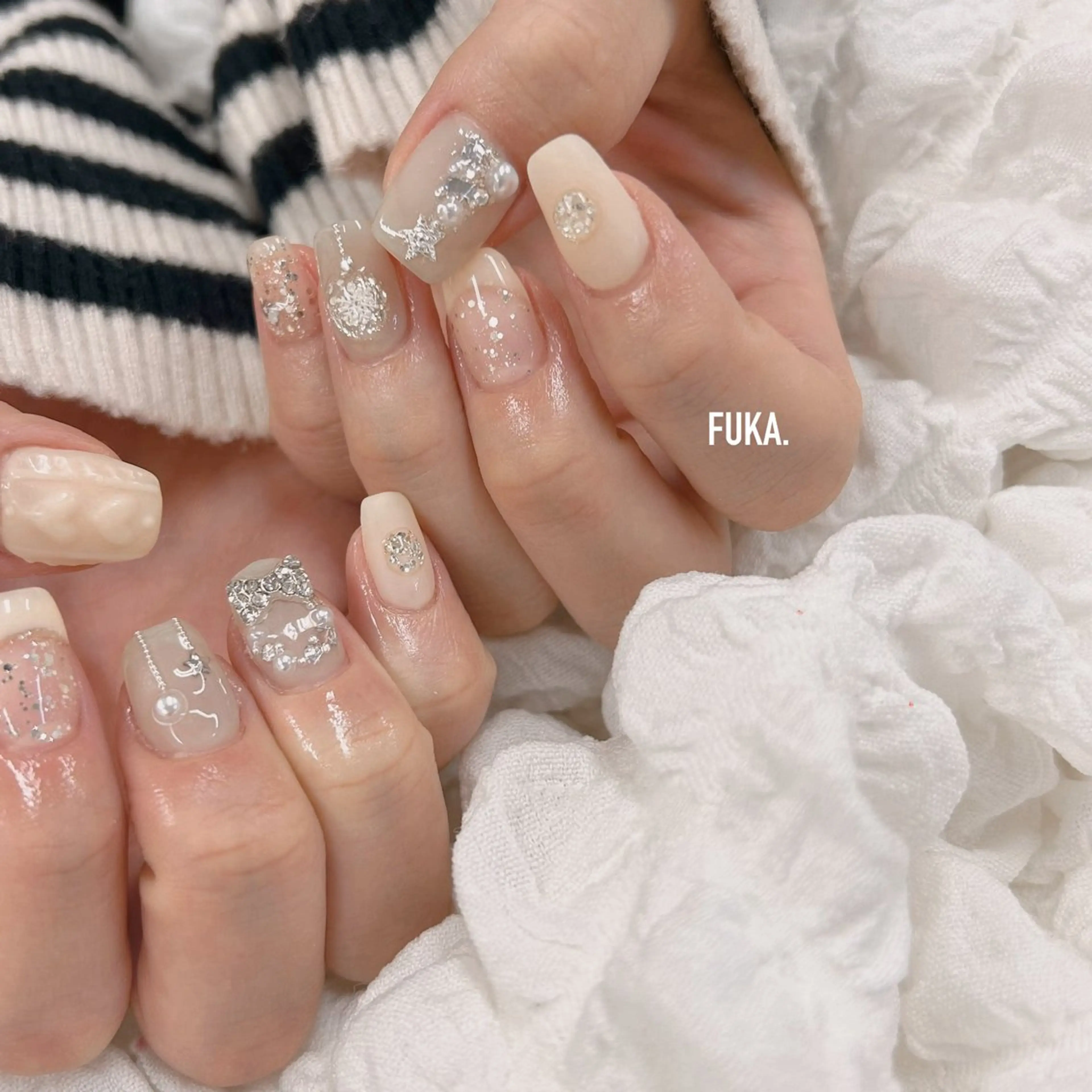 ネイル ジェルネイル 持ち込み パラジェル 冬ネイル クリスマス ハンドネイル Nail♡Fuka. /4月予約受付中のネイルデザイン