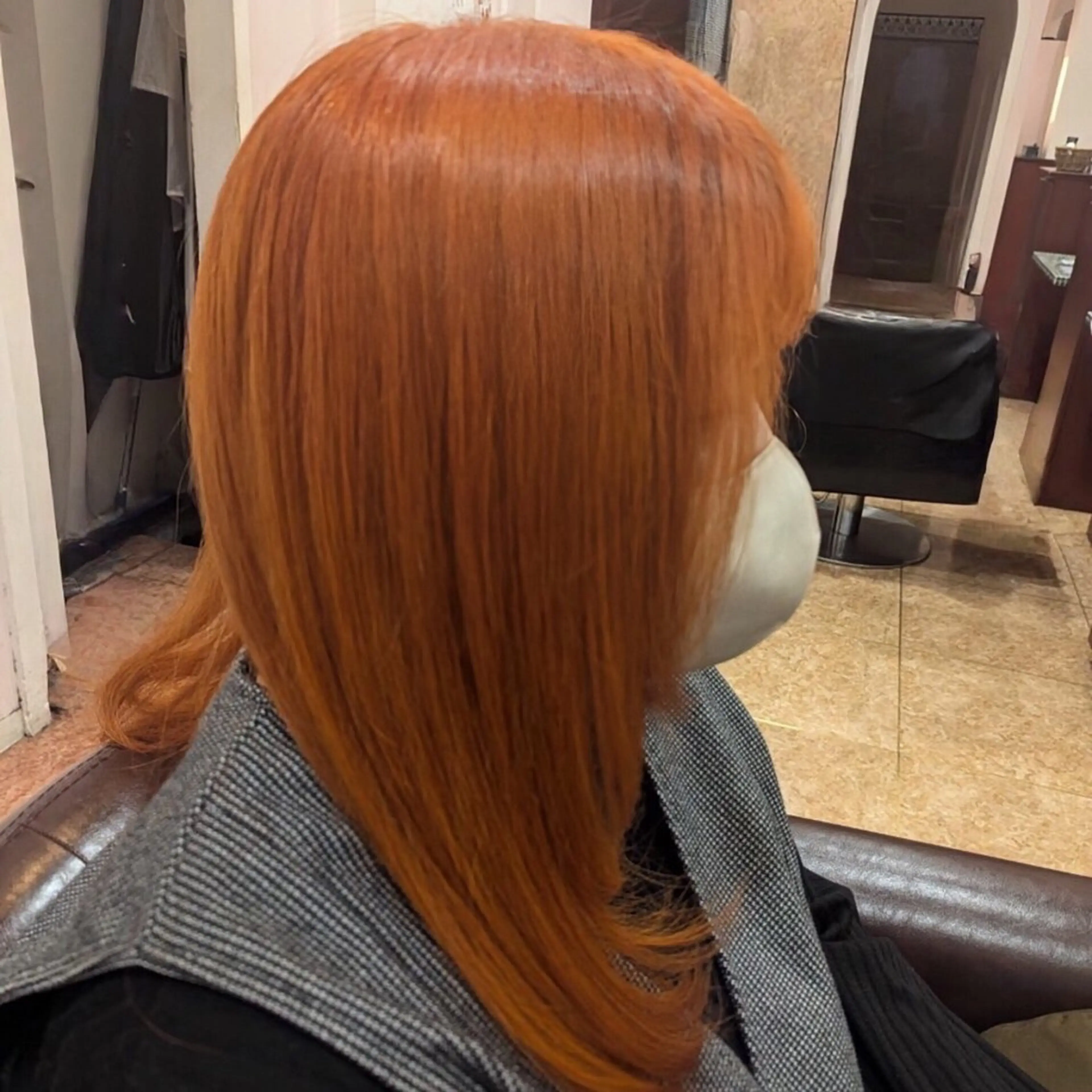 セミロング カラー ダブルカラー オレンジ ヘアカラー ブランシェ勝川南口店 石原 あゆみのマツエク・マツパデザイン