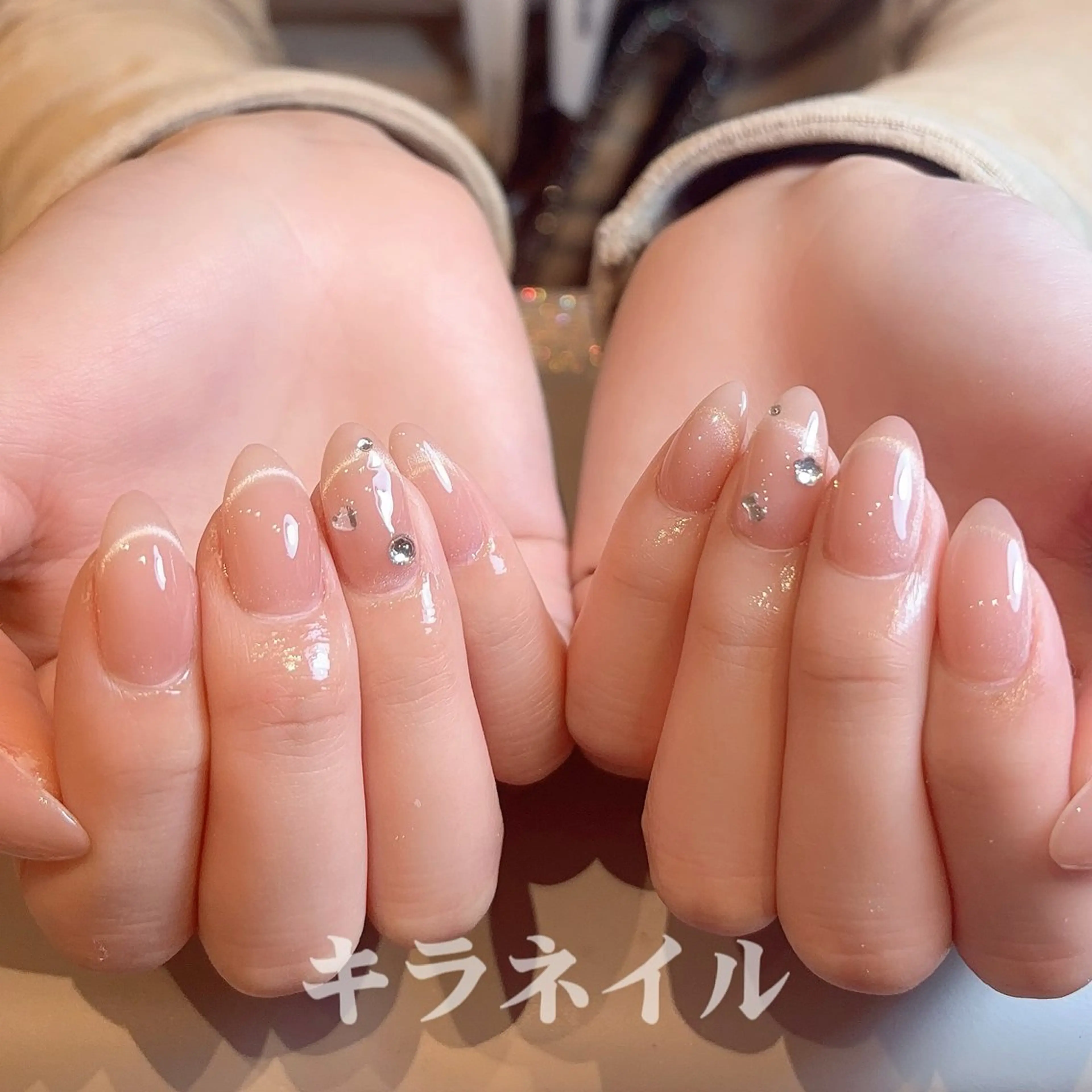 ネイル ハンドネイル 🎀kira 長さだし💗モチ最高のネイルデザイン