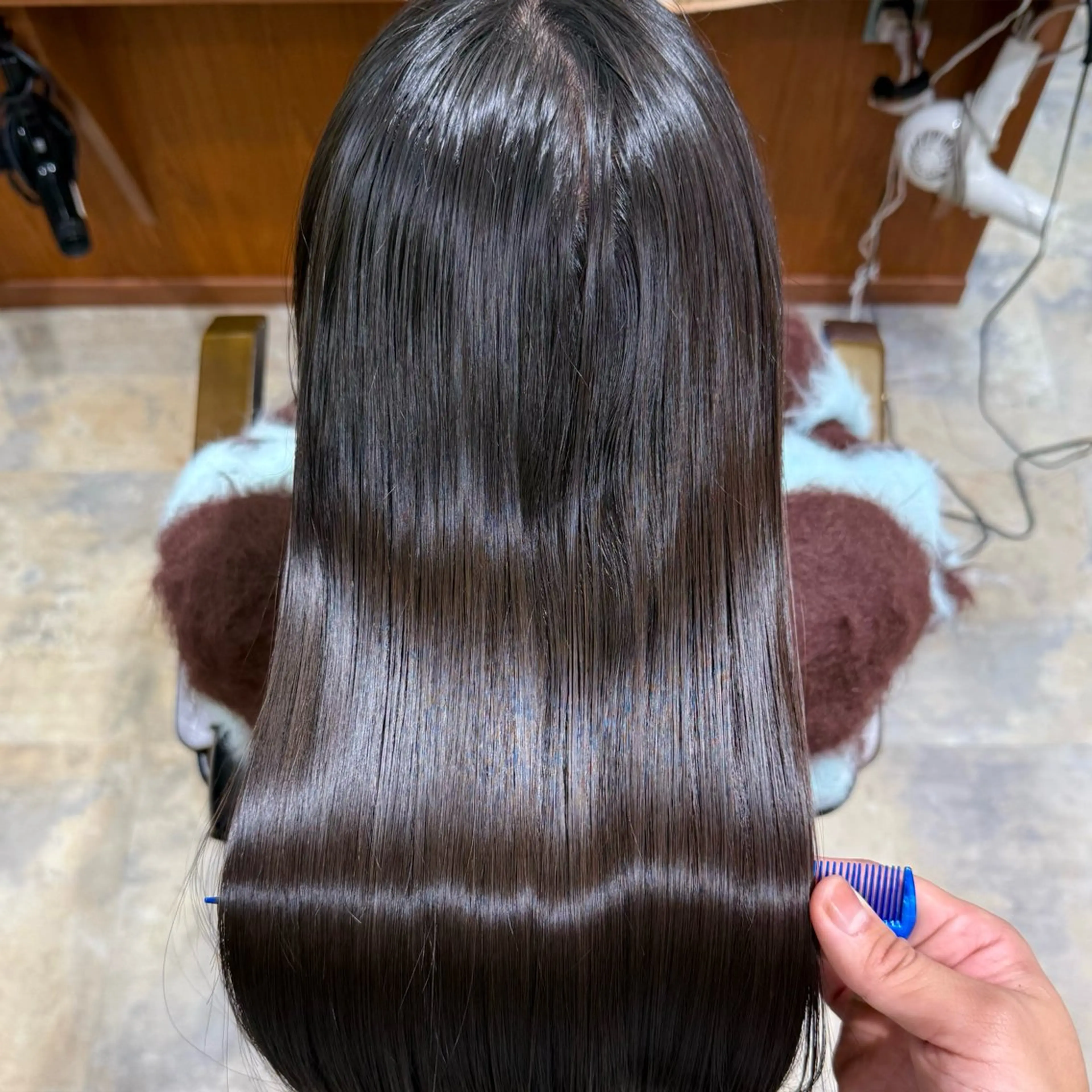 ロング カット 縮毛矯正 トリートメント レイヤーカット ダブルカラー高杉颯汰のヘアスタイル