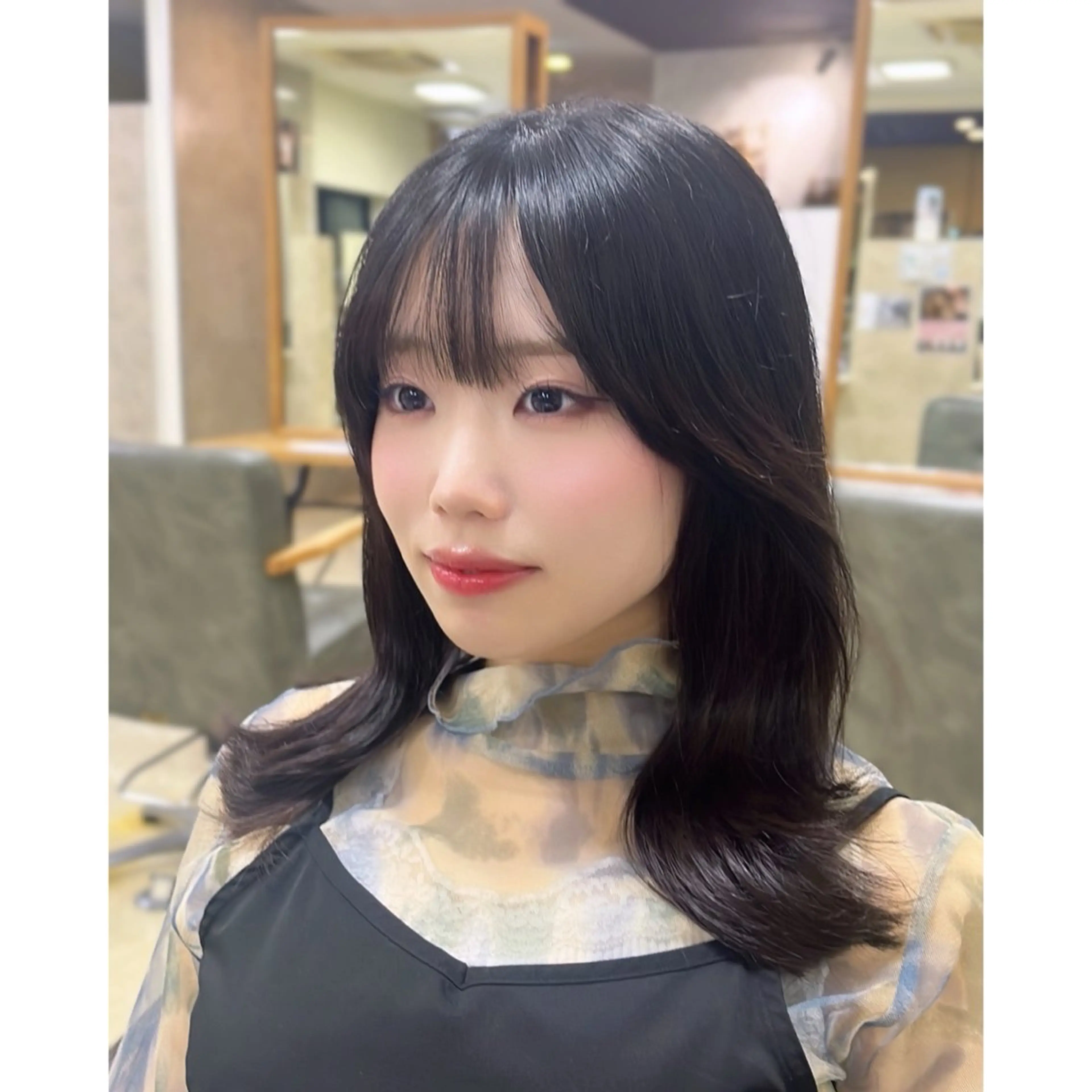 ミディアム カラー 🩷珠梨【韓国ヘア】 【顔周りカット】のヘアスタイル