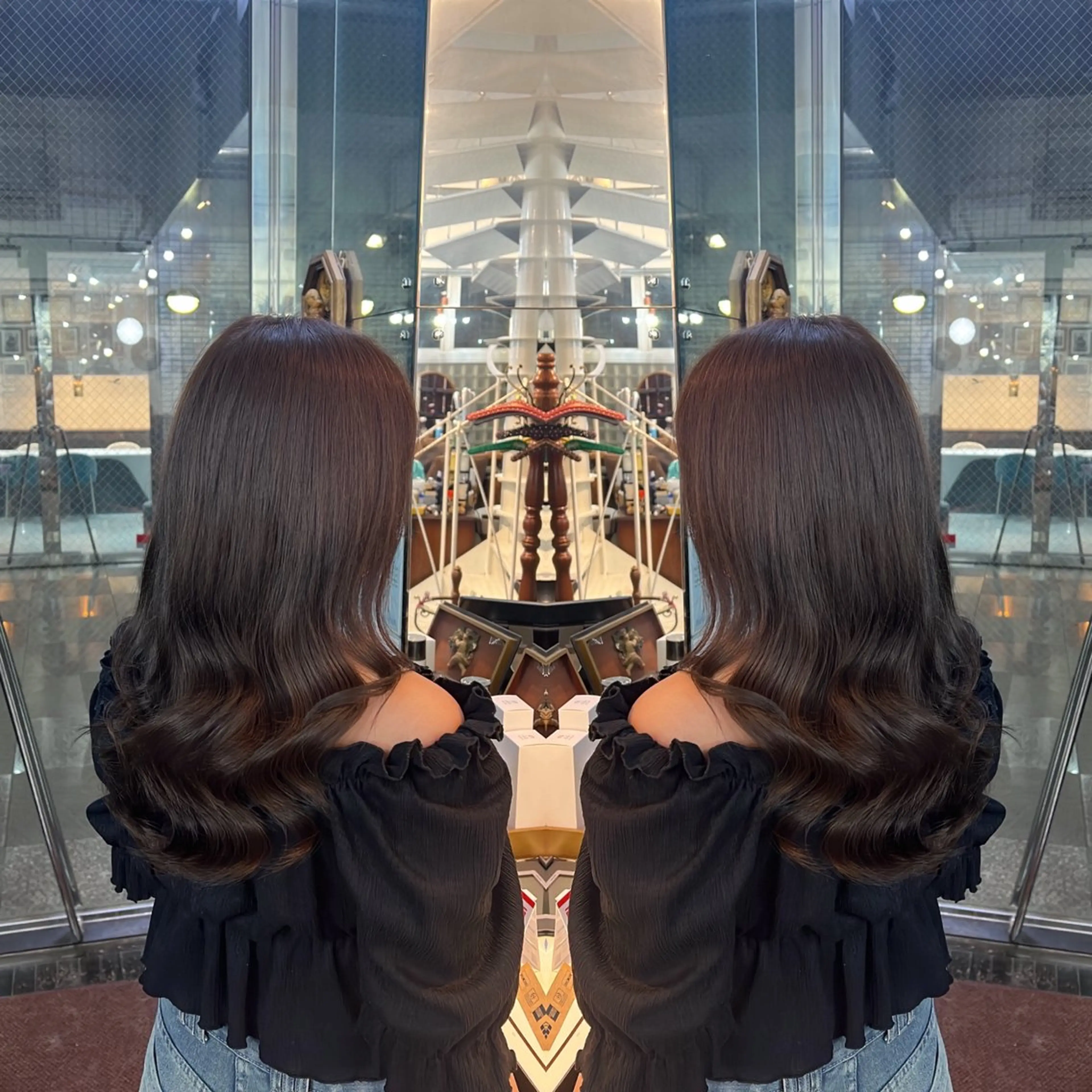 ロング カラー ヘアカラー トリートメント ハイライト/レイヤー /ハイトーン/AOIのヘアスタイル