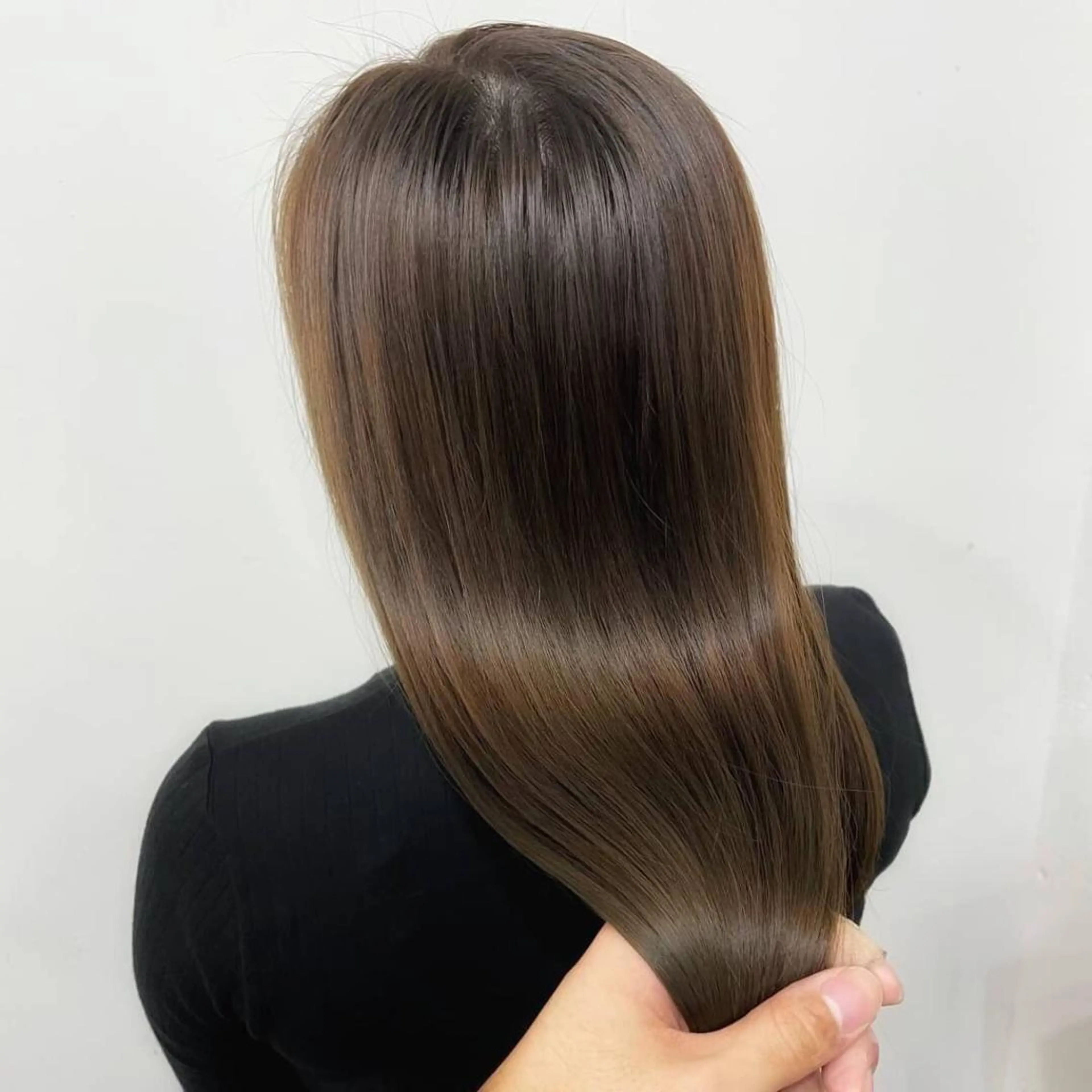 ロング カラー パーマ 髪質改善 ロング 縮毛矯正 トリートメント 酸熱トリートメント N° jemica 札幌のヘアスタイル