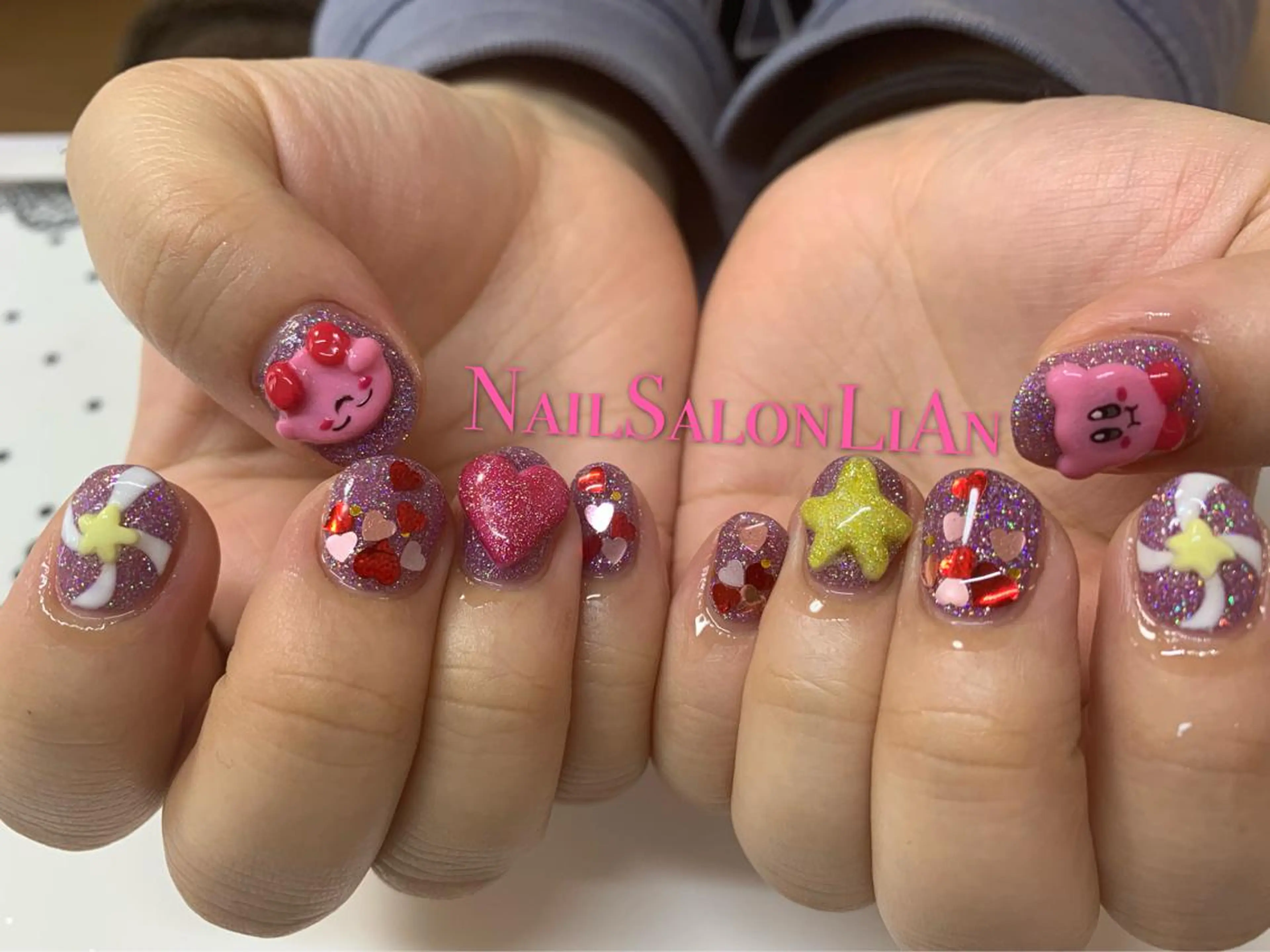 ネイル アートネイル 持ち込み シンプルネイル ストーンネイル NailSalon LiAnのネイルデザイン