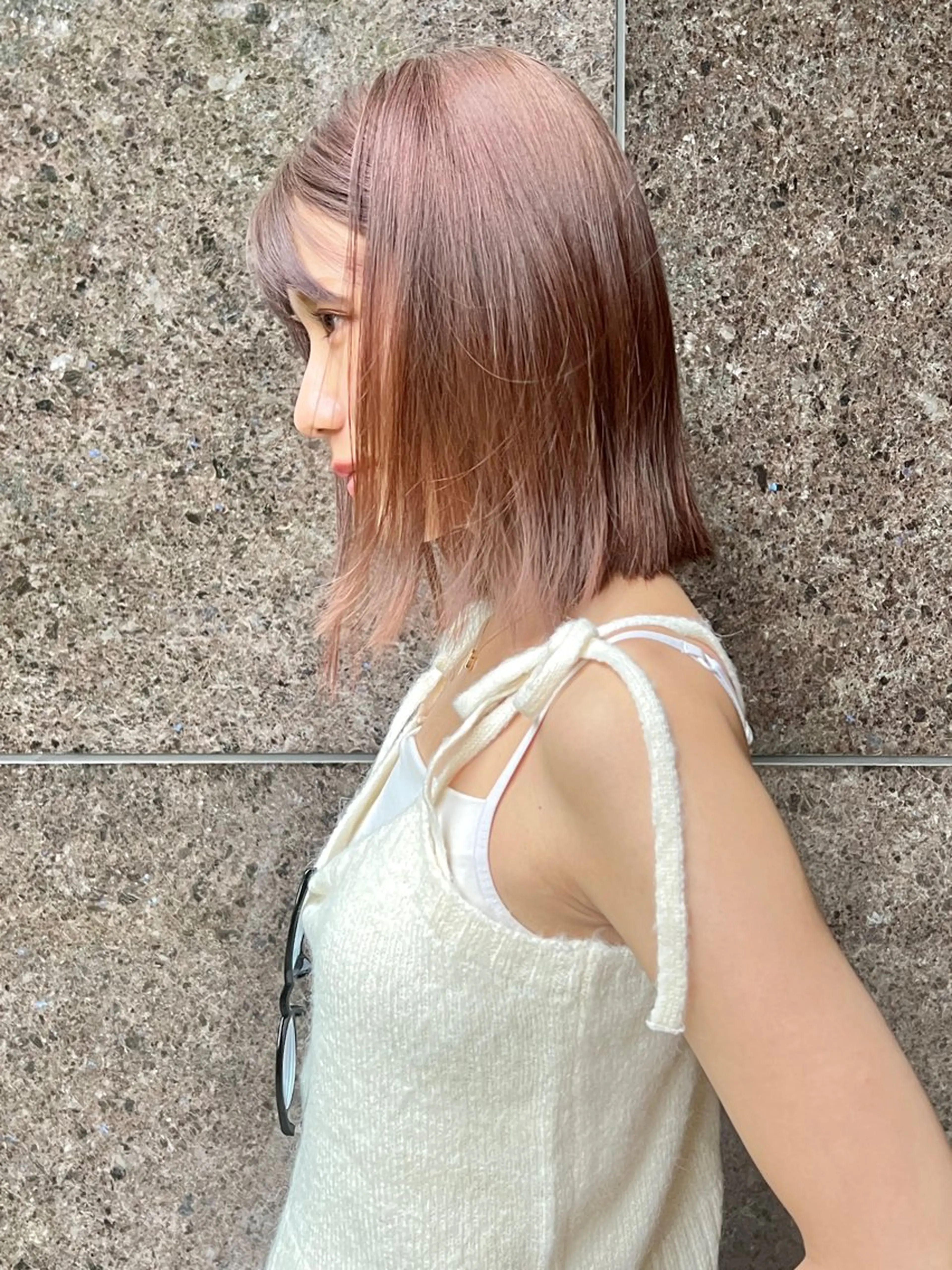 ミディアム カット ヘアカラー ボブ・レイヤー🎀 エミリのヘアスタイル