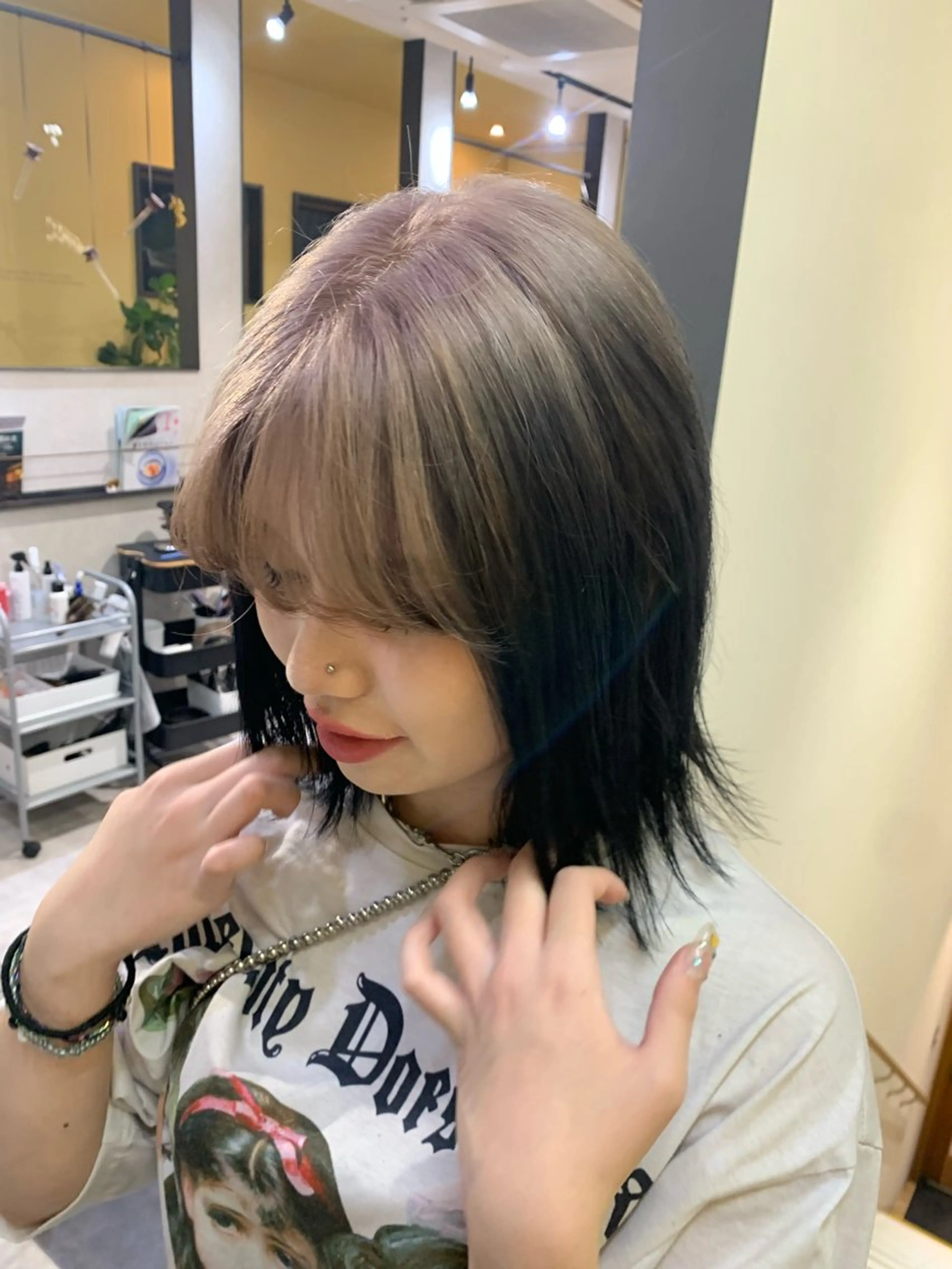 ミディアム カラー デザインカラー カット ヘアカラー トリートメント hub hair レイヤー/透明感のヘアスタイル