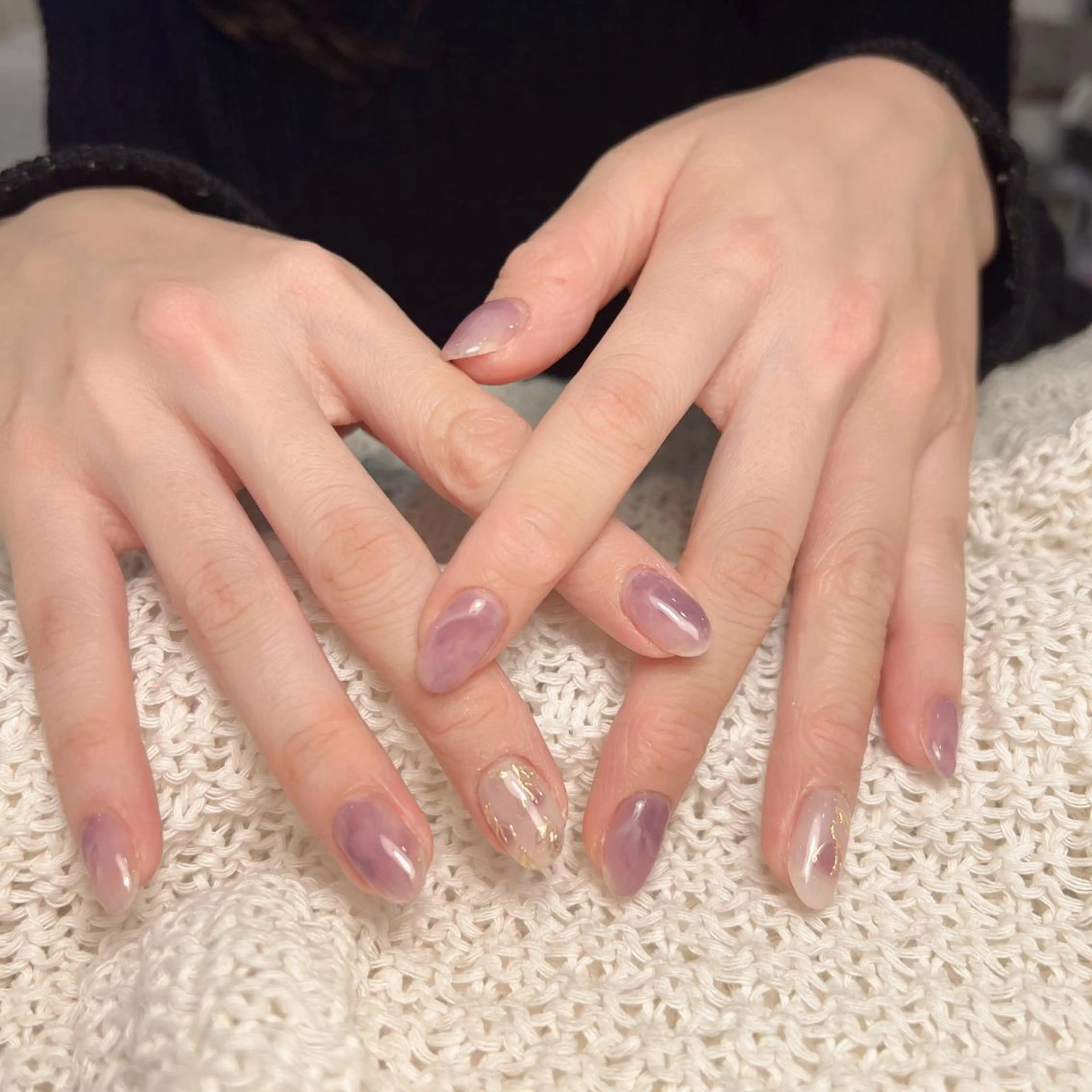 ネイル フラッシュネイル フレンチネイル ガラスフレンチ グラデーション 氷ネイル・うるうるネイル You&Me Yukiのネイルデザイン