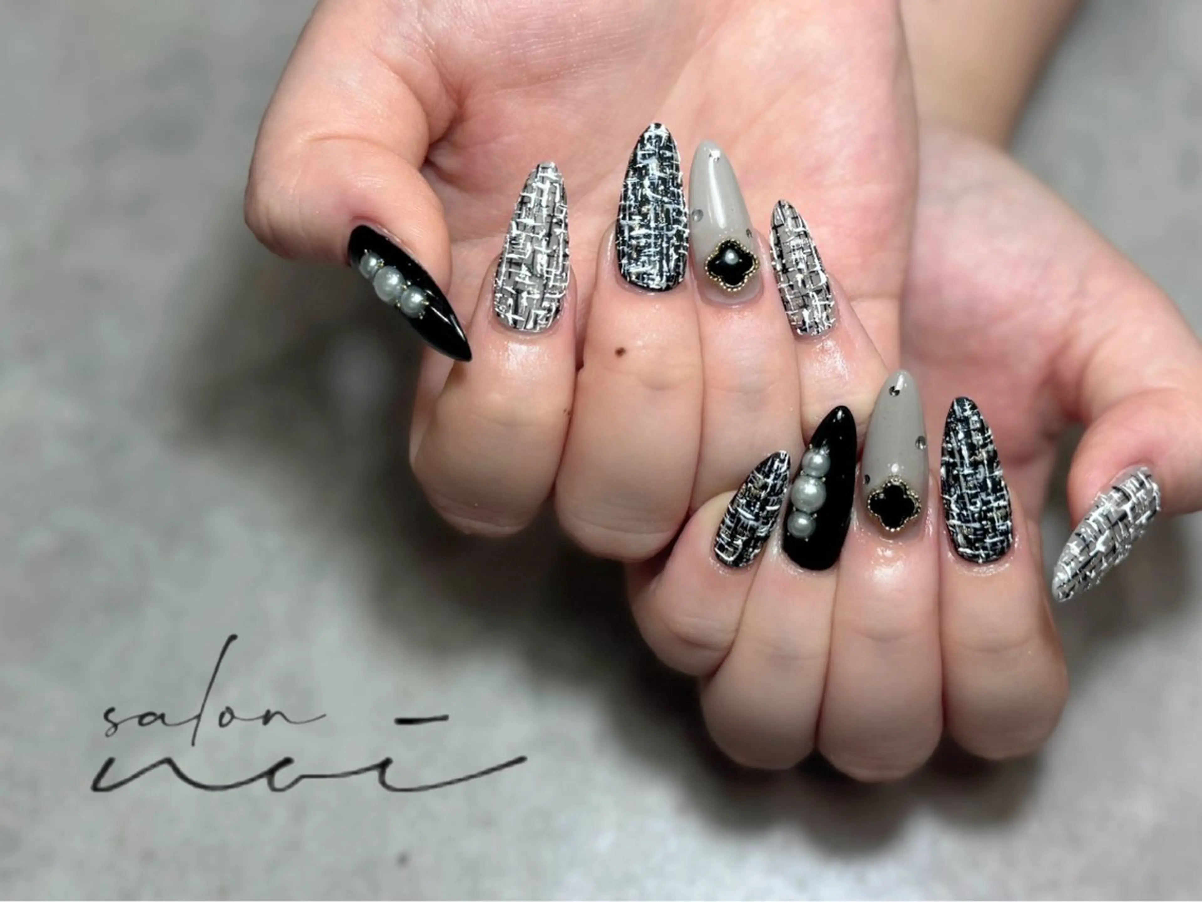 ネイル ツイードネイル ハンドネイル salon noiのネイルデザイン