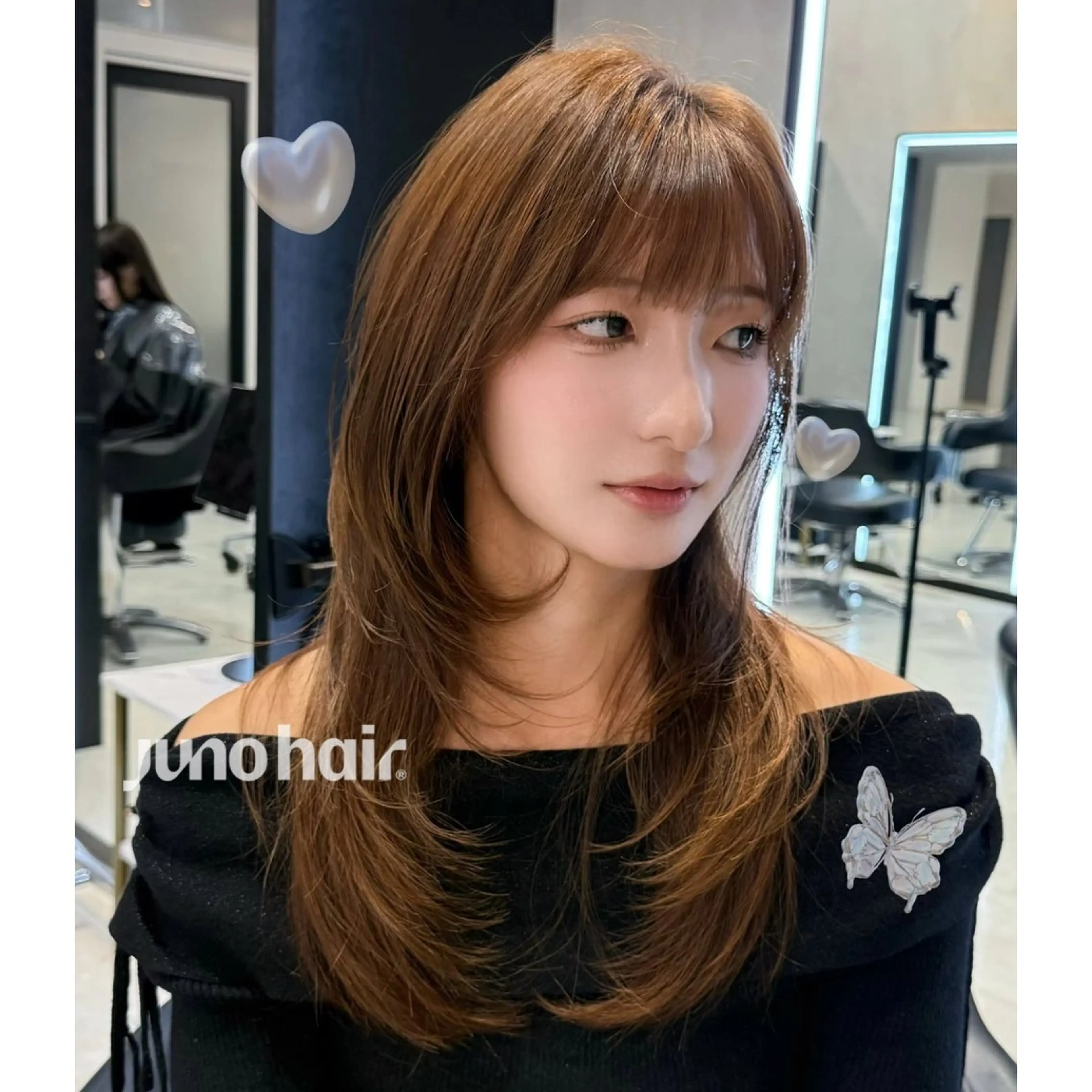 ロング 韓国風ヘア レイヤーカット カット ヘアカラー 韓国レイヤー🪽 無重力パーマナツキのヘアスタイル