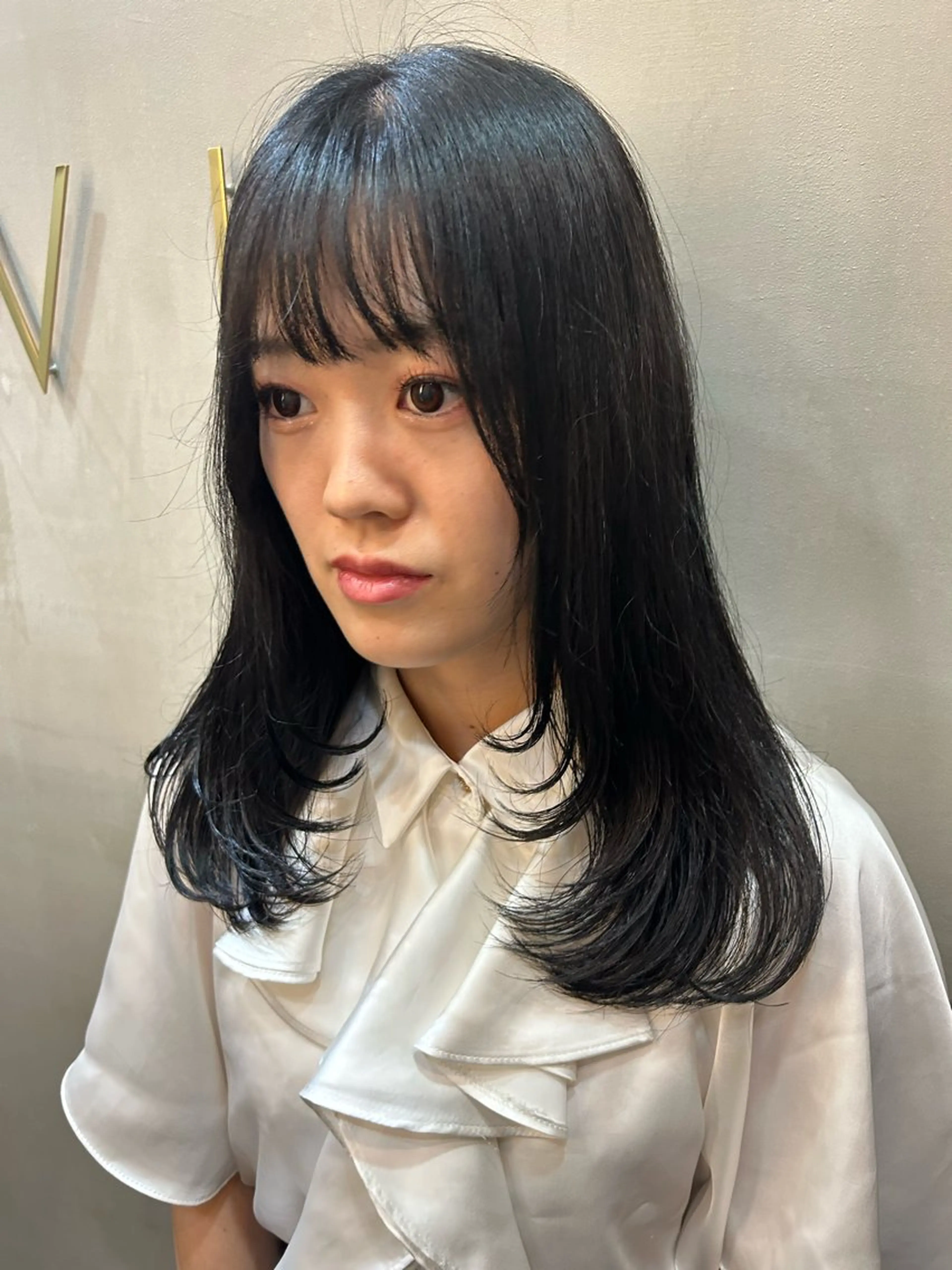 セミロング カラー 韓国×髪質改善カラー 💎hinaのヘアスタイル