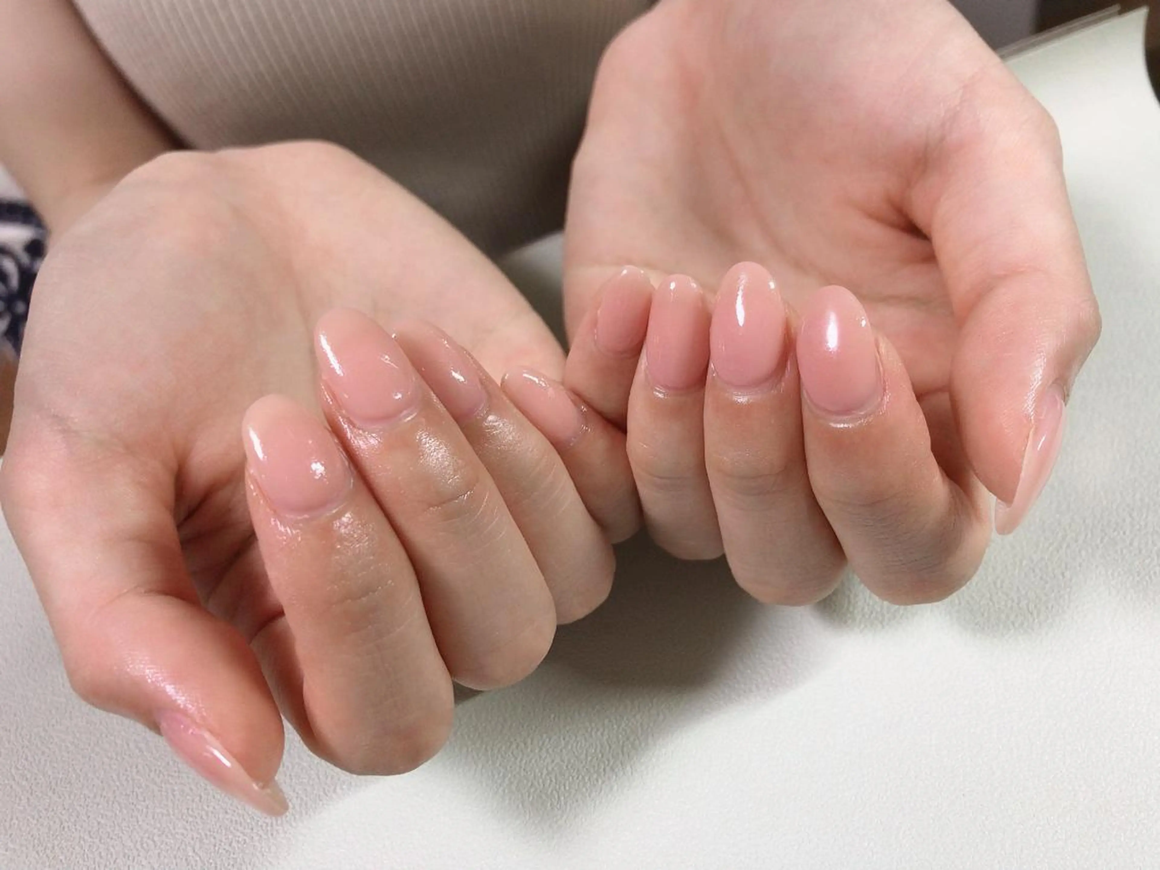 ネイル クリアネイル ピンク kikinail 溝の口のネイルデザイン