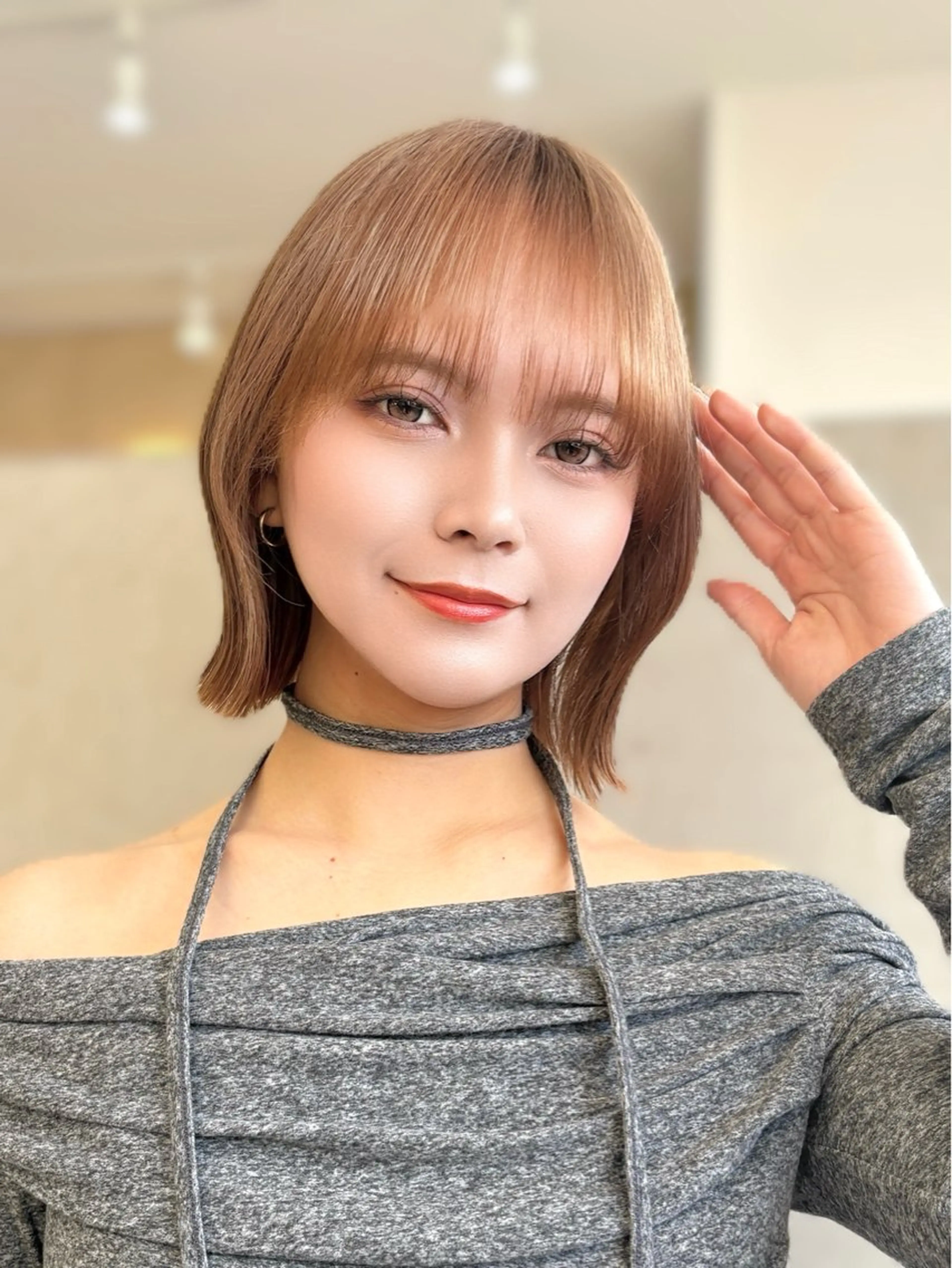 ショート ヘアカラー トリートメント 紅葉☘ ̖́- /似合わせカットのヘアスタイル