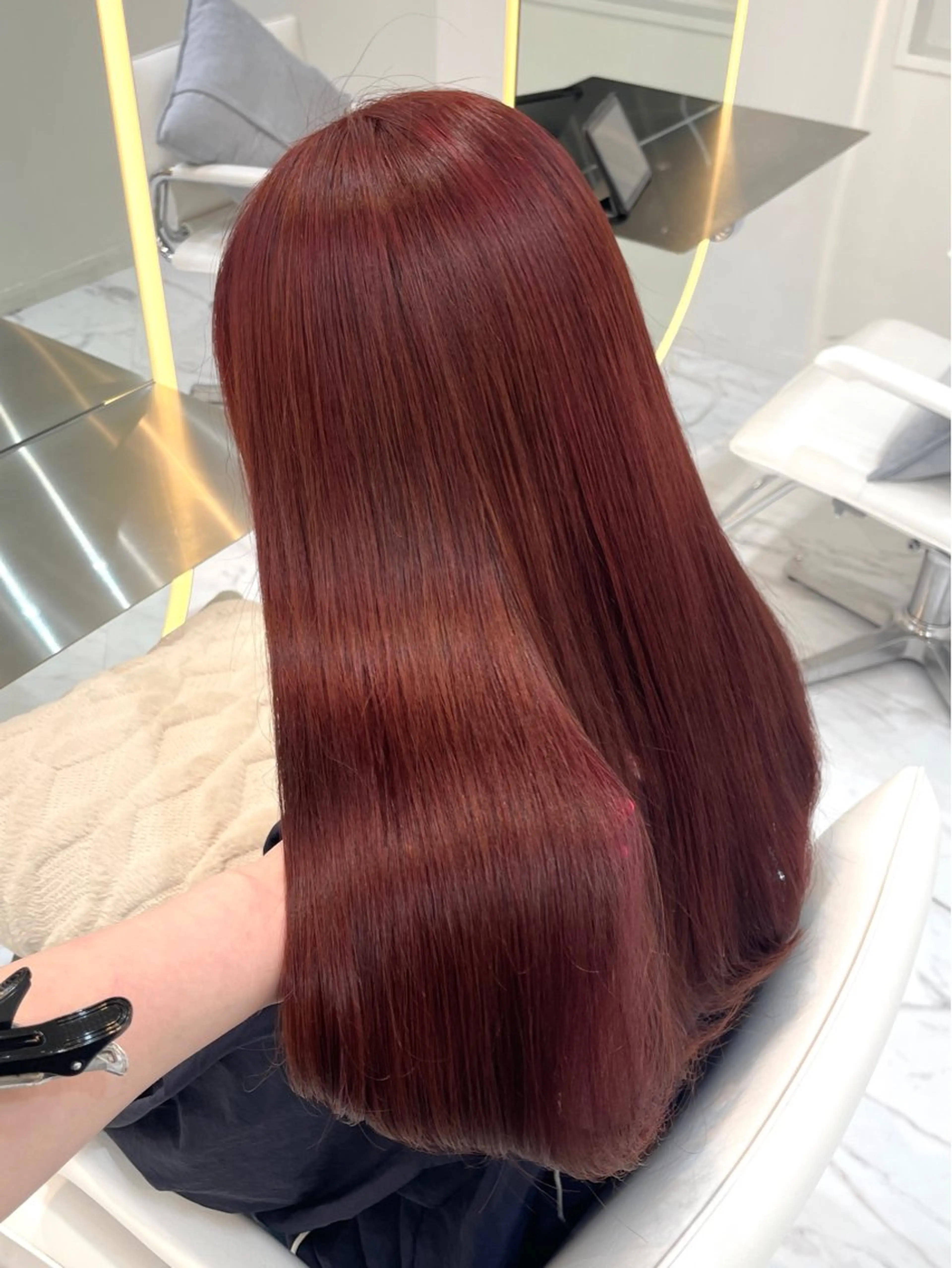 ロング カラー ブリーチ ダブルカラー ブリーチなしカラー ピンクカラー レッドカラー 髪質改善/レイヤーカ ット/ASAKA🤍のヘアスタイル