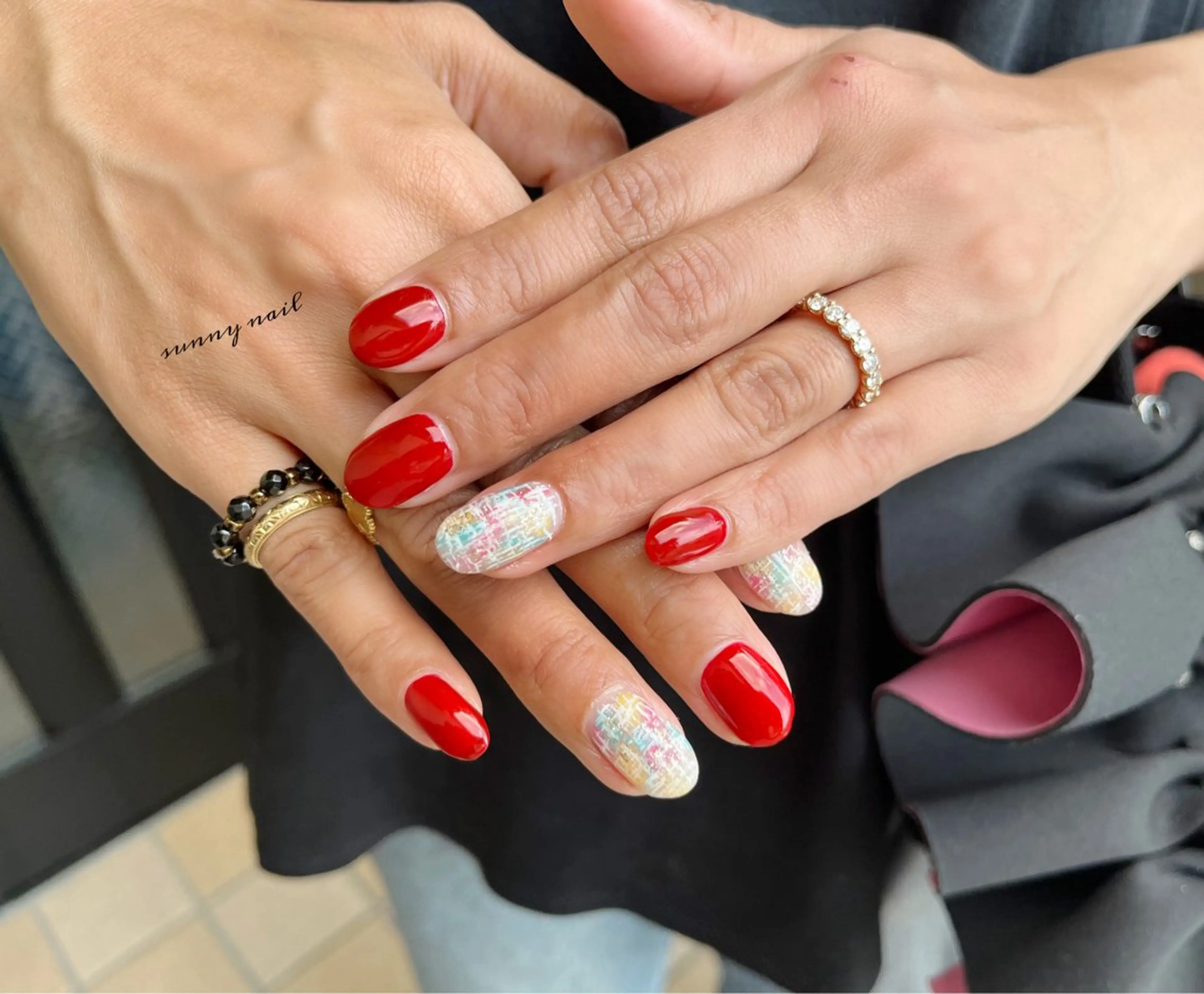 ネイル ボルドー マットネイル ツイードネイル sunny nailのネイルデザイン
