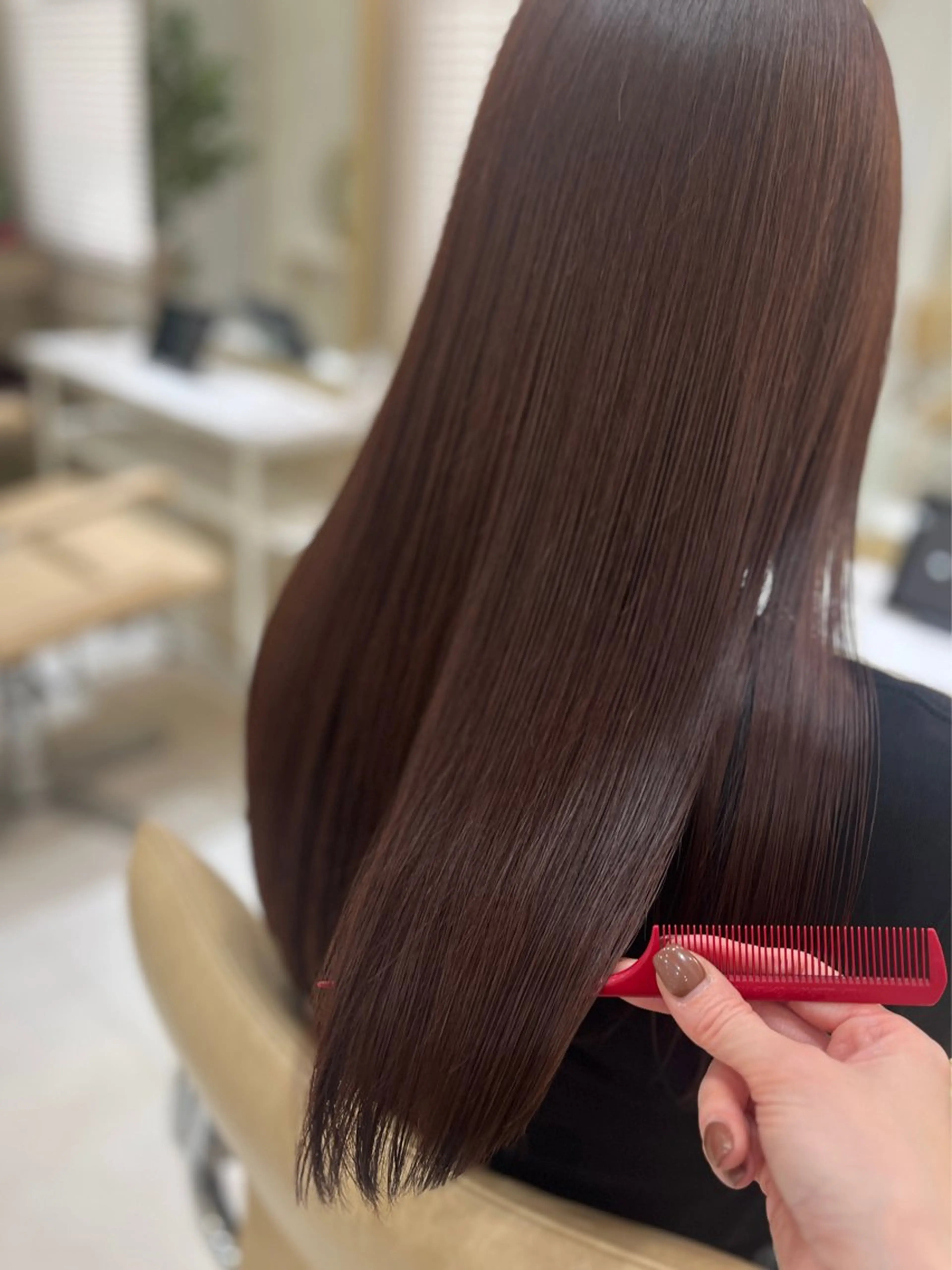ロング カット ヘアカラー トリートメント Zina博多/ボブ 顔周りKEIKOのヘアスタイル