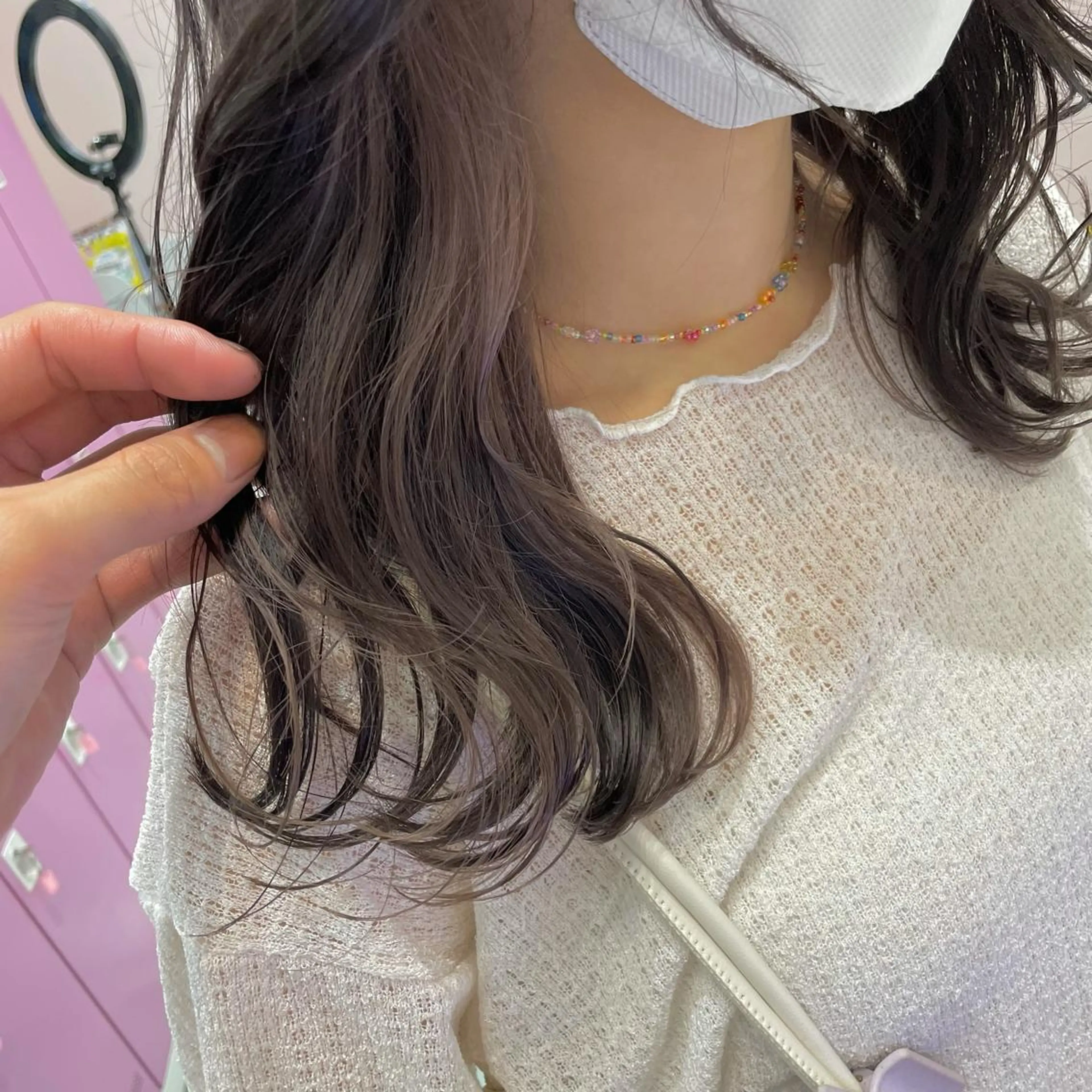 ミディアム カラー グレージュ インナーカラー ヘアカラー トリートメント ヘアセット 🫧tatsuki 🫧“lot 横浜“のヘアスタイル