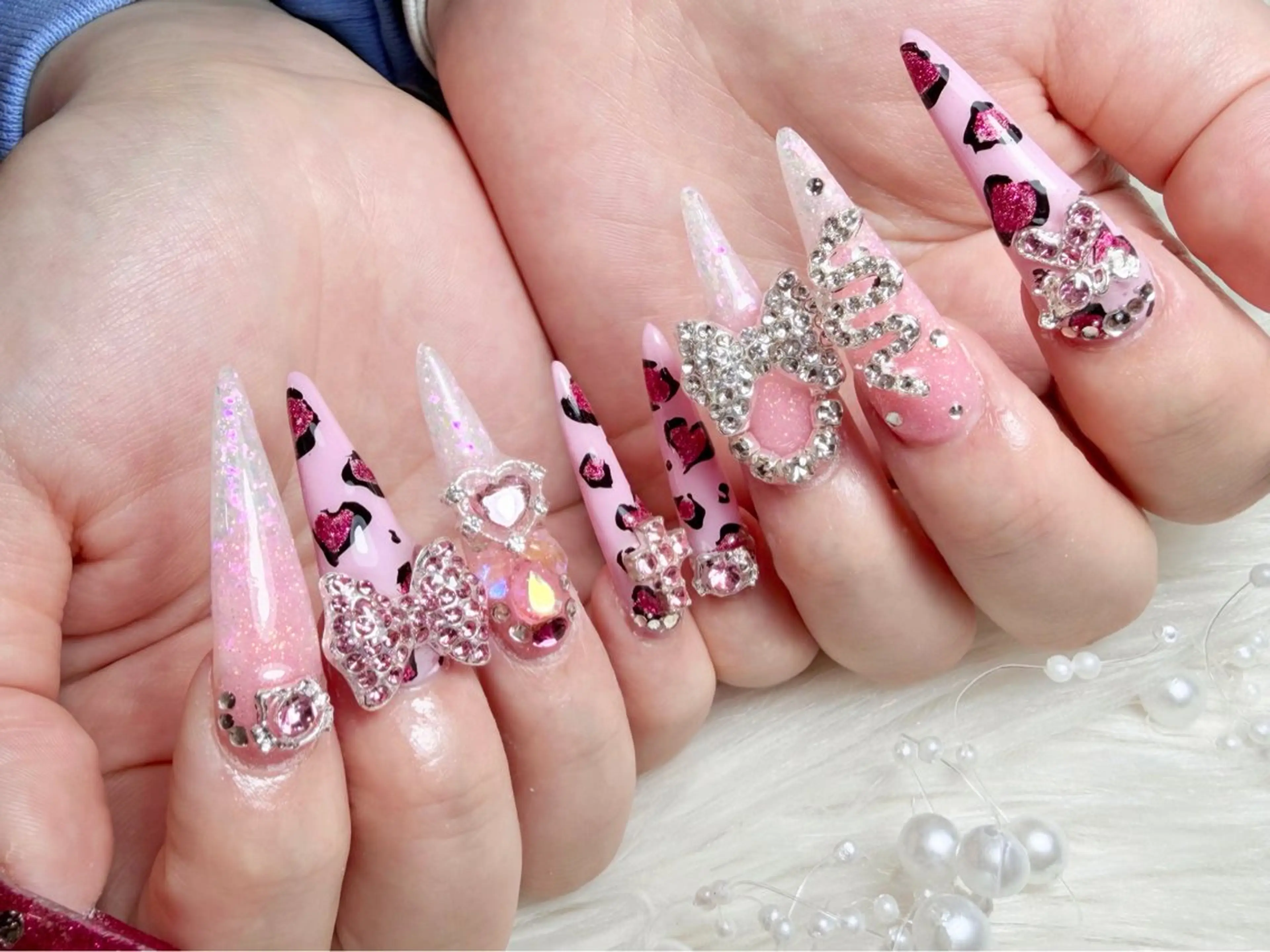 ネイル ロングネイル スカルプネイル ワンホンネイル ハンドネイル ゆりか ジョアアンジェ福島のネイルデザイン