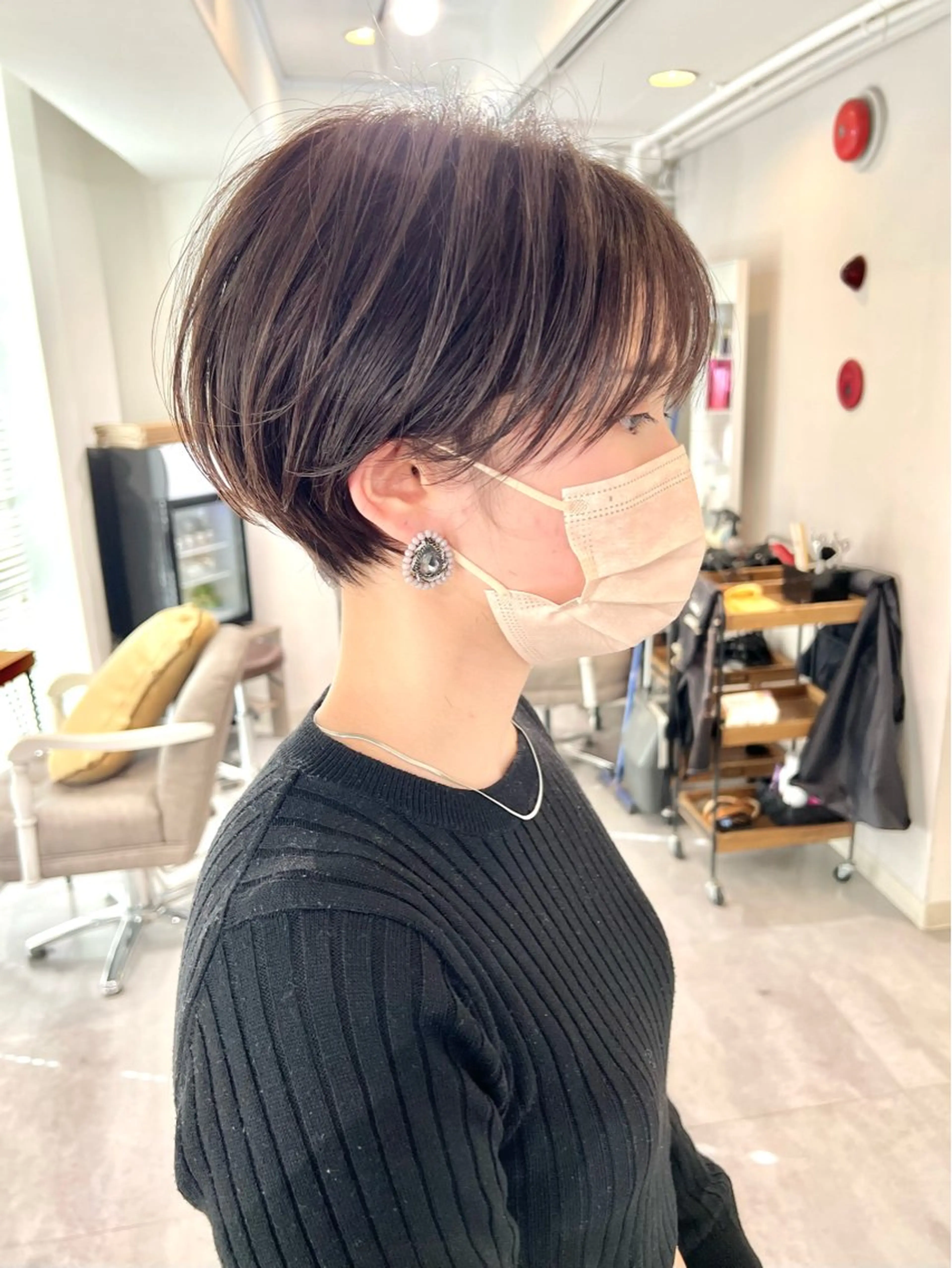 ショート ショートヘア レイヤー×縮毛矯正 深見 拓のヘアスタイル