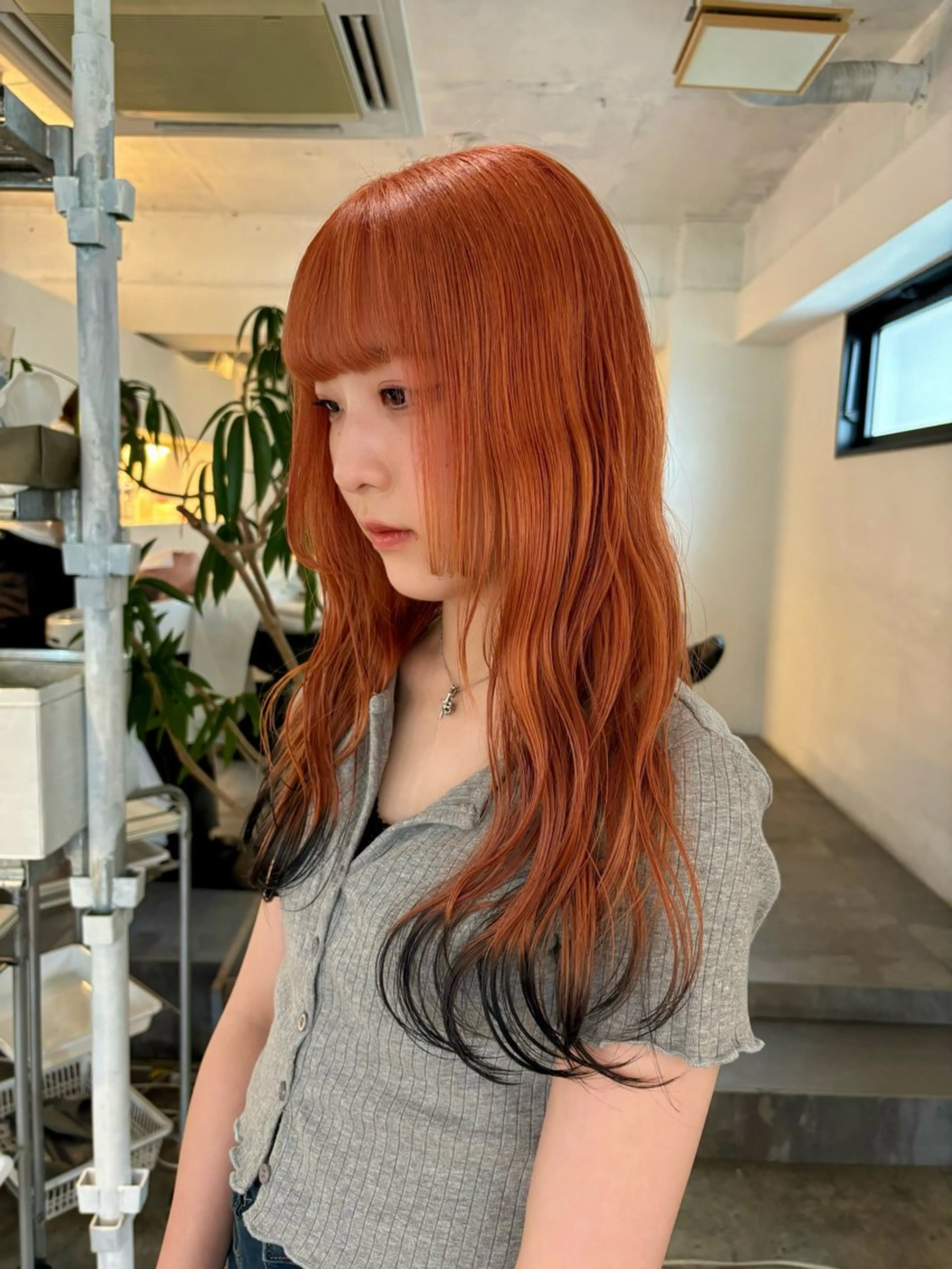 ロング カラー ブリーチ ケアブリーチ ケアカラー デザインカラー ダブルカラー ヘアカラー トリートメント 暖色カラー🍒 ケアブリーチ/akiのヘアスタイル