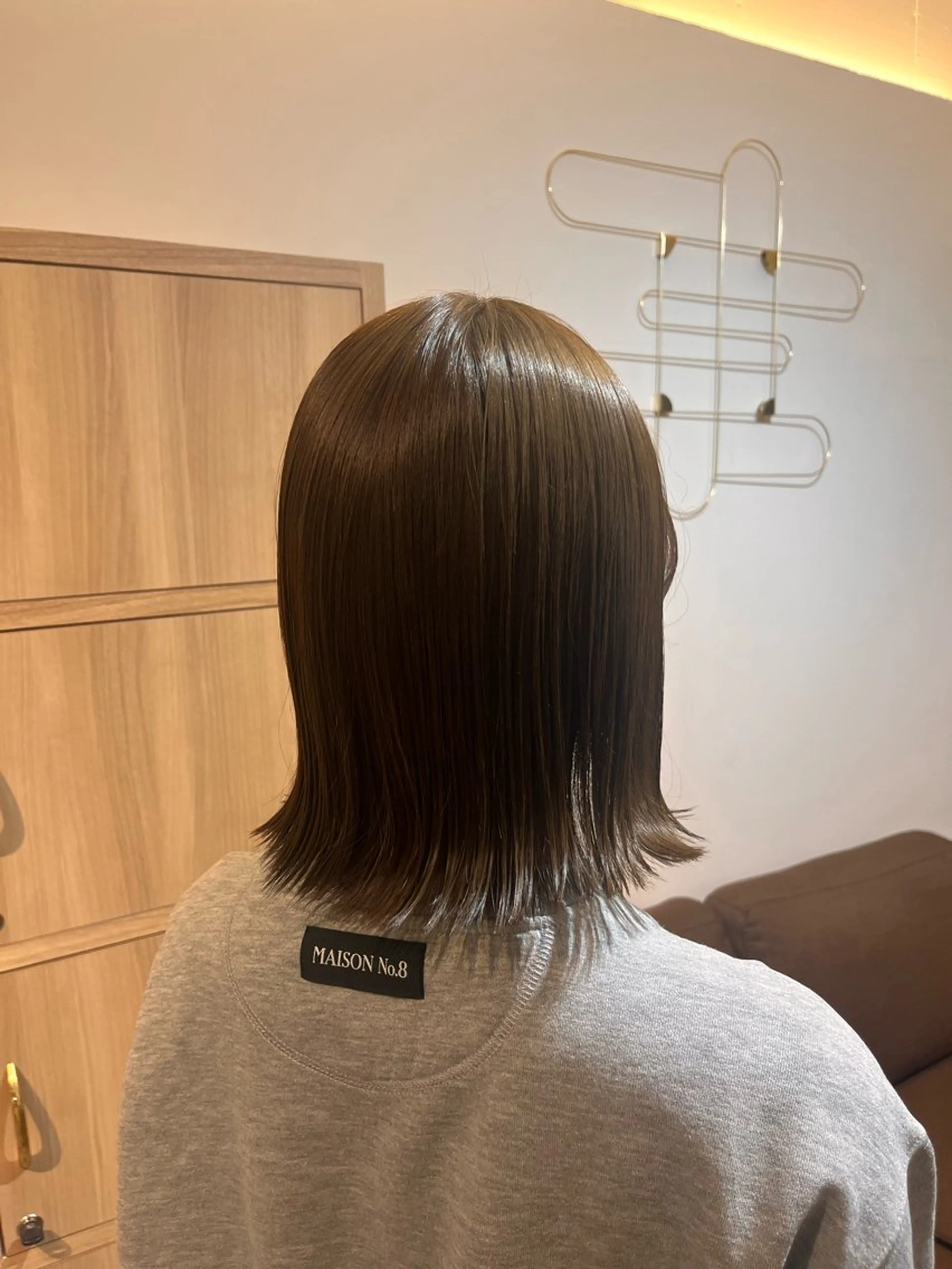 ミディアム ボブ 外ハネヘア カット 臺 佳連のヘアスタイル