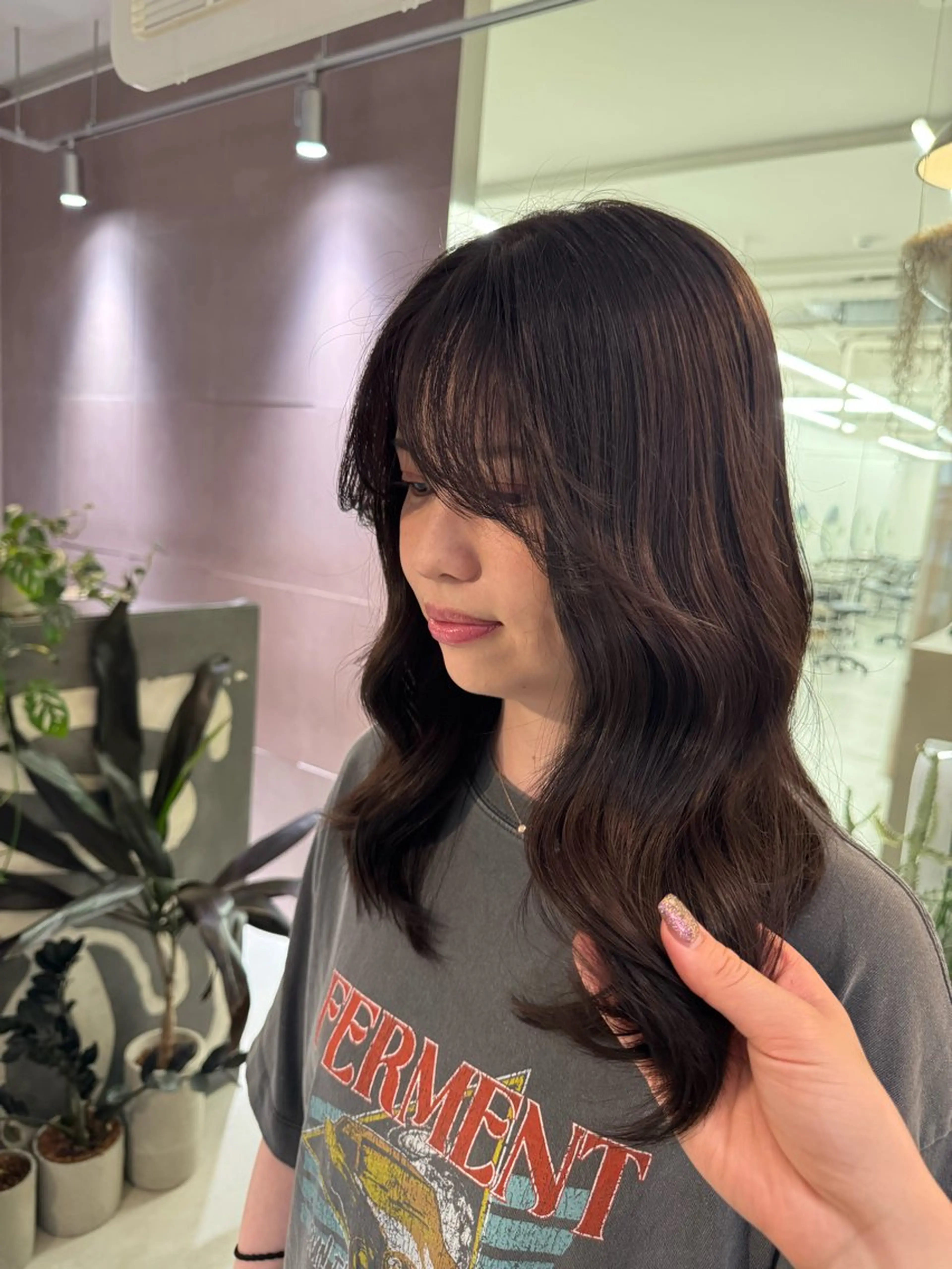 カラー 透明感カラー グレージュ 長畑 雨里のヘアスタイル