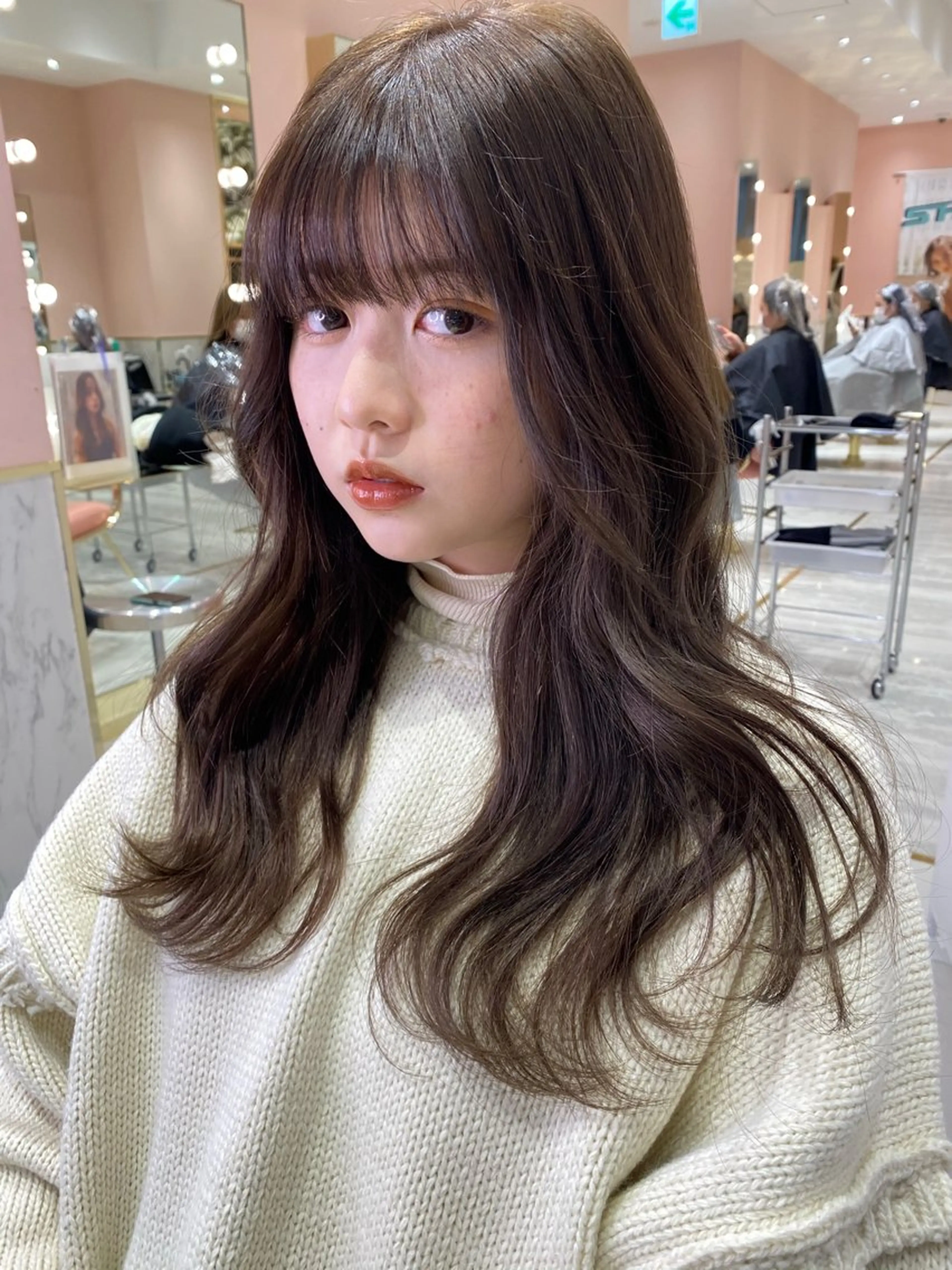 ロング カラー 髪質改善 トリートメント 韓国/ワンホンヘア 髪質改善/MaCoのヘアスタイル