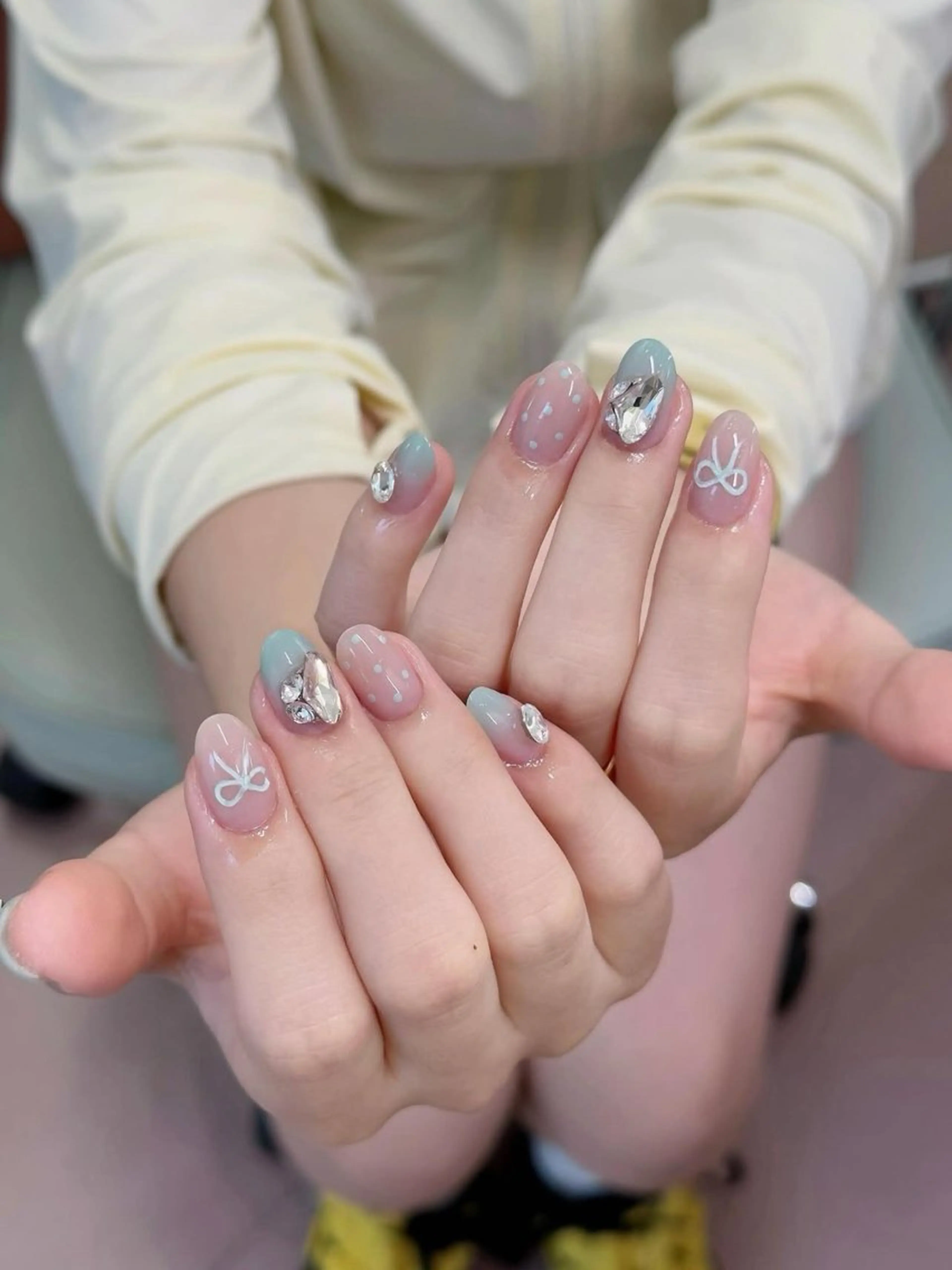 ネイル チークネイル フットネイル フレンチネイル グラデーション 韓国ネイル Ribbonnail salonのネイルデザイン