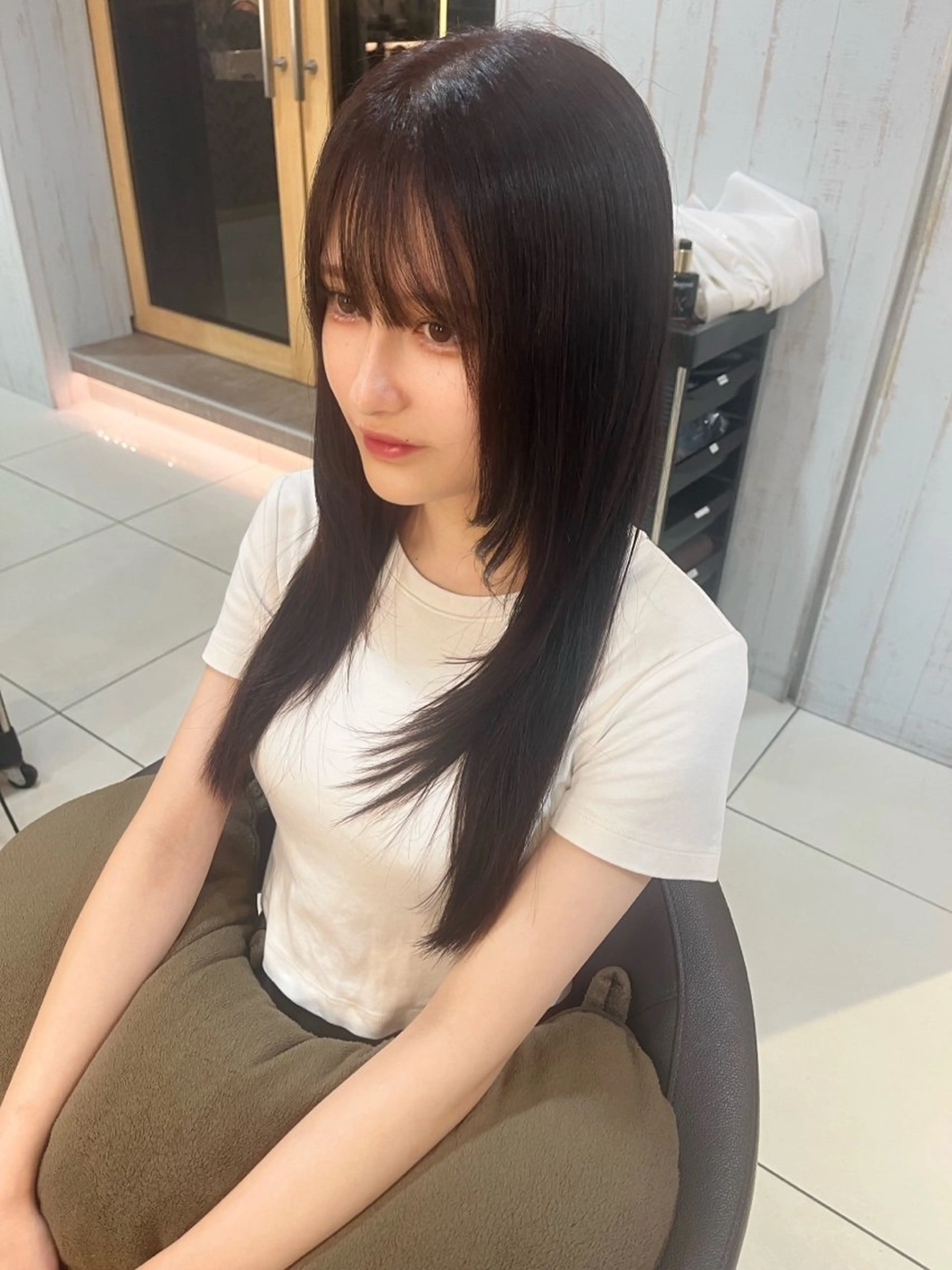 カラー ブラウンカラー レッドカラー レイヤーカット/ フェミニン💕/鏡のヘアスタイル