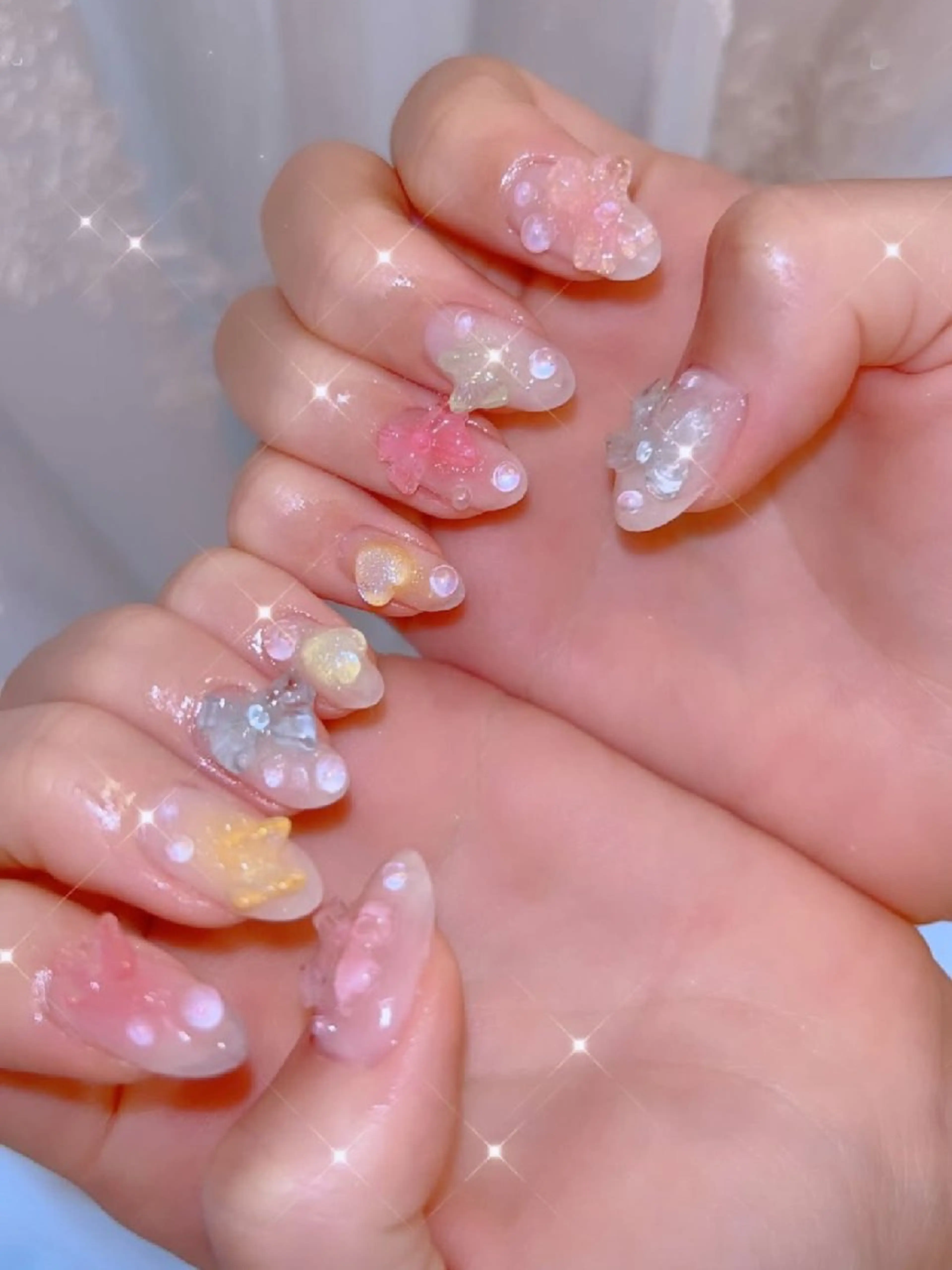 ネイル 長さ出し ジェルネイル 韓国ネイル マグネットネイル ニュアンスネイル ハンドネイル I LOVE ME NAIL.｡.:*♡のネイルデザイン