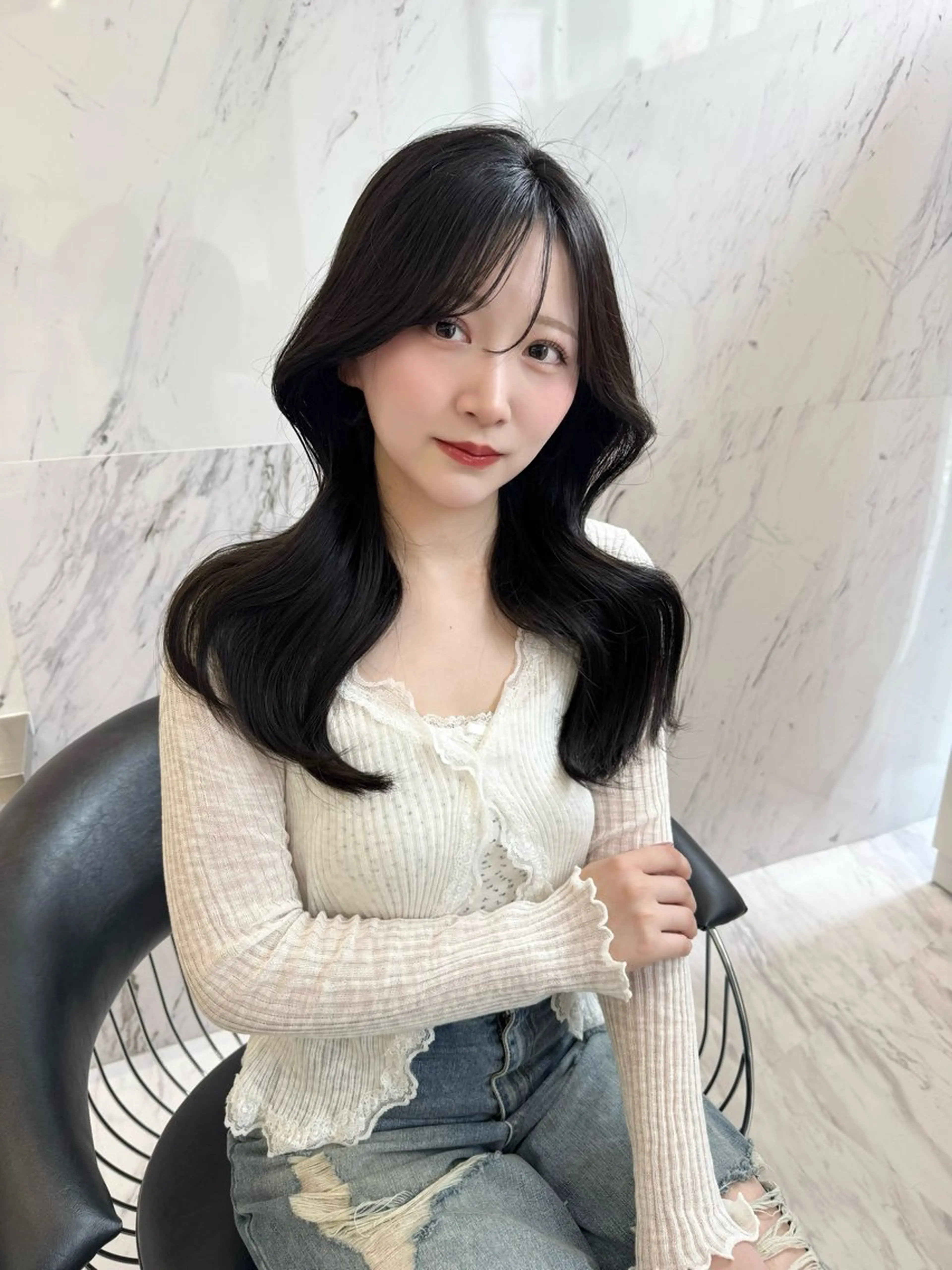 ロング カラー ヘアカラー トリートメント ParveMix🍀 藤原愛未のヘアスタイル