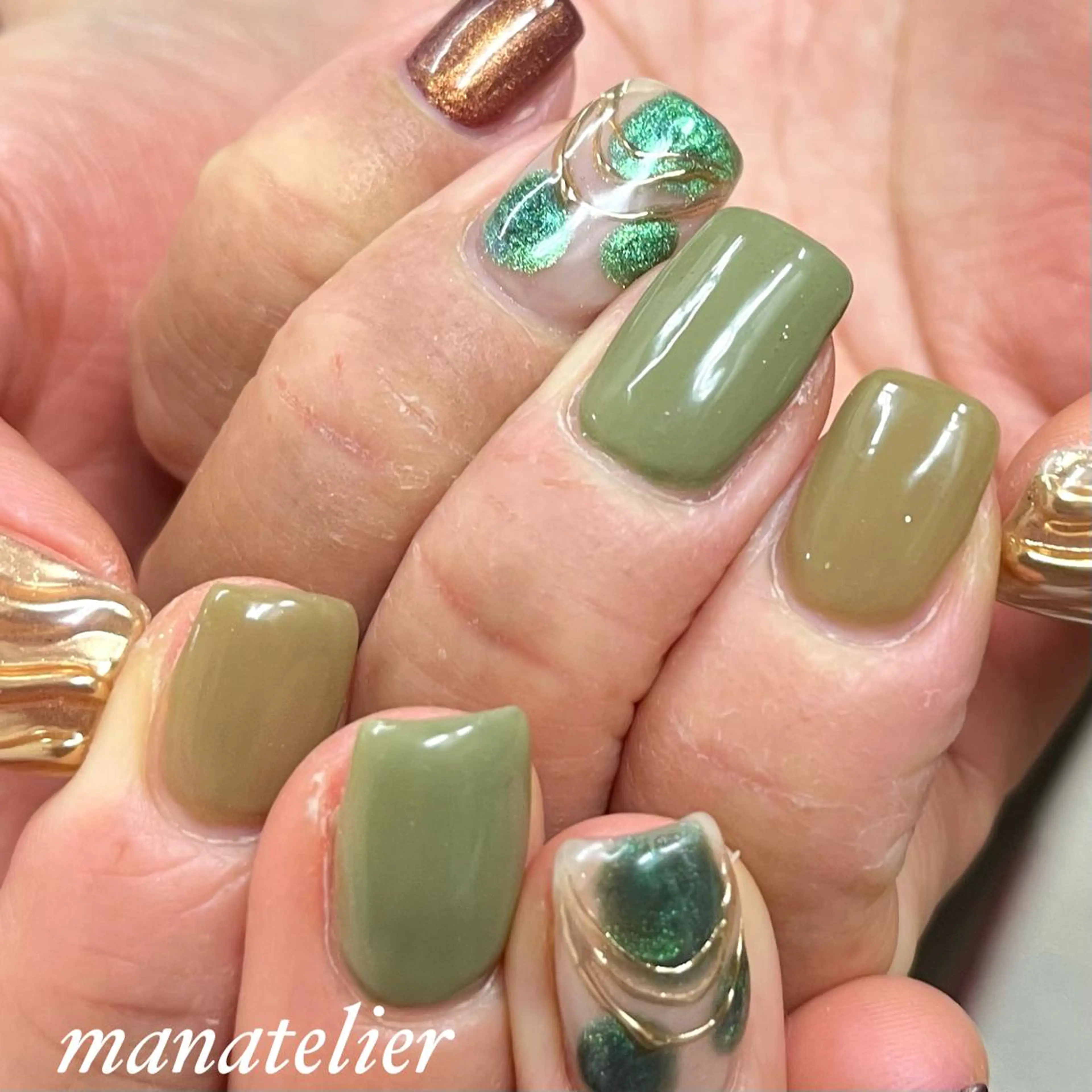 ネイル マグネットネイル ワンカラーネイル ハンドネイル manatelier マナトリエのネイルデザイン