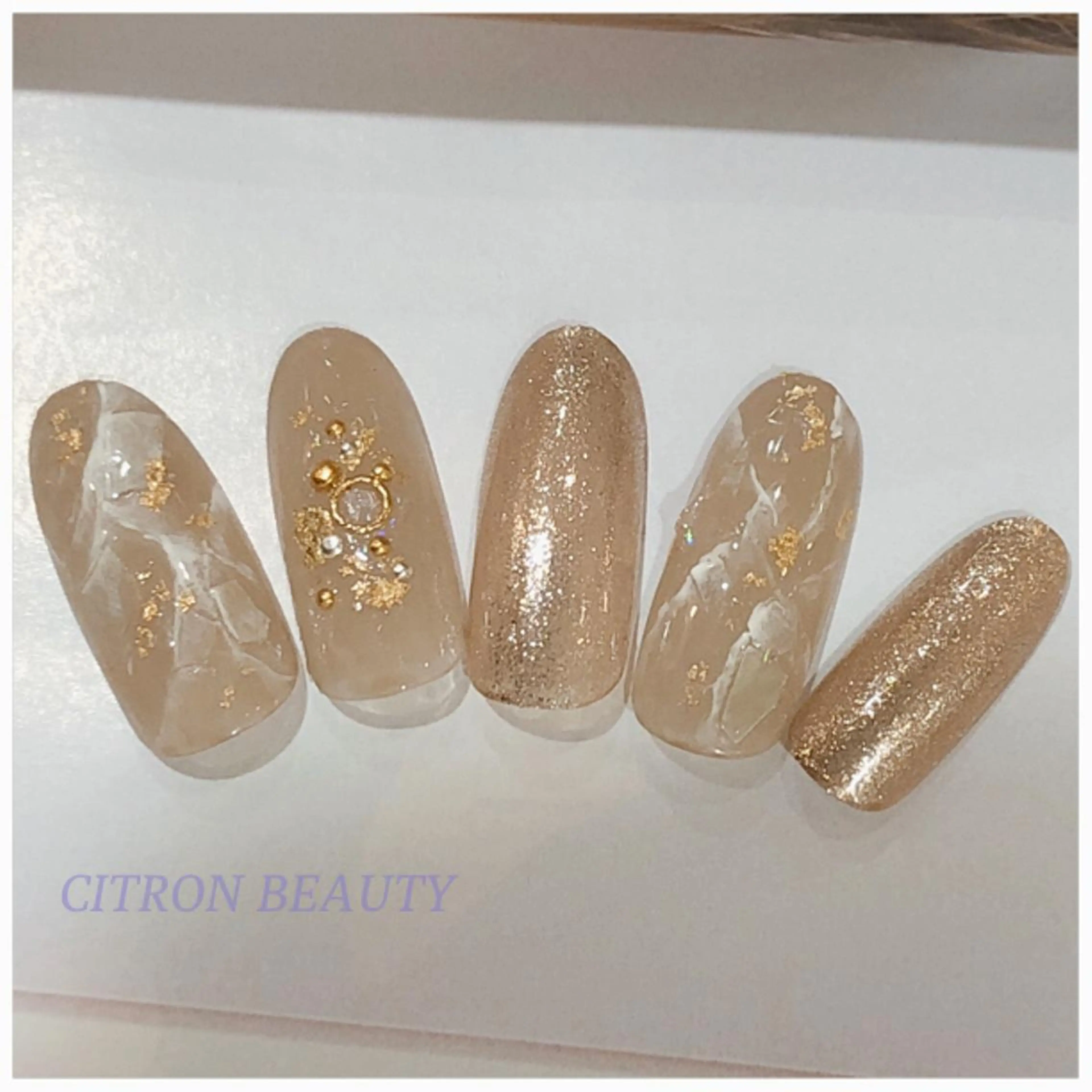 ネイル 大理石ネイル(マーブル) CITRON NAIL💅練習生のネイルデザイン