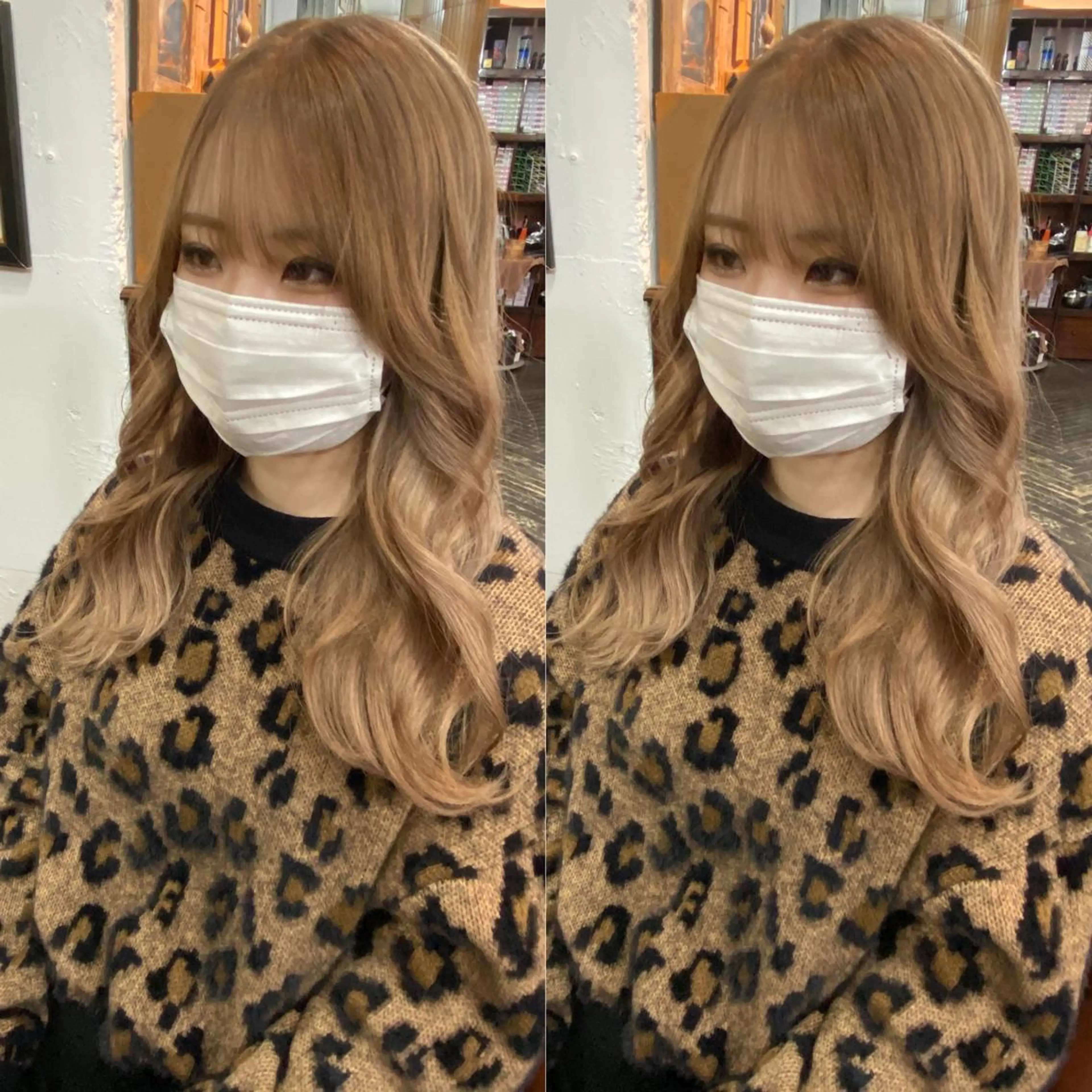 ロング カラー バレイヤージュ ブリーチ ブロンド ダブルカラー イヤリングカラー ヘアカラー モモカ/ハイトーン /バレイヤージュのヘアスタイル