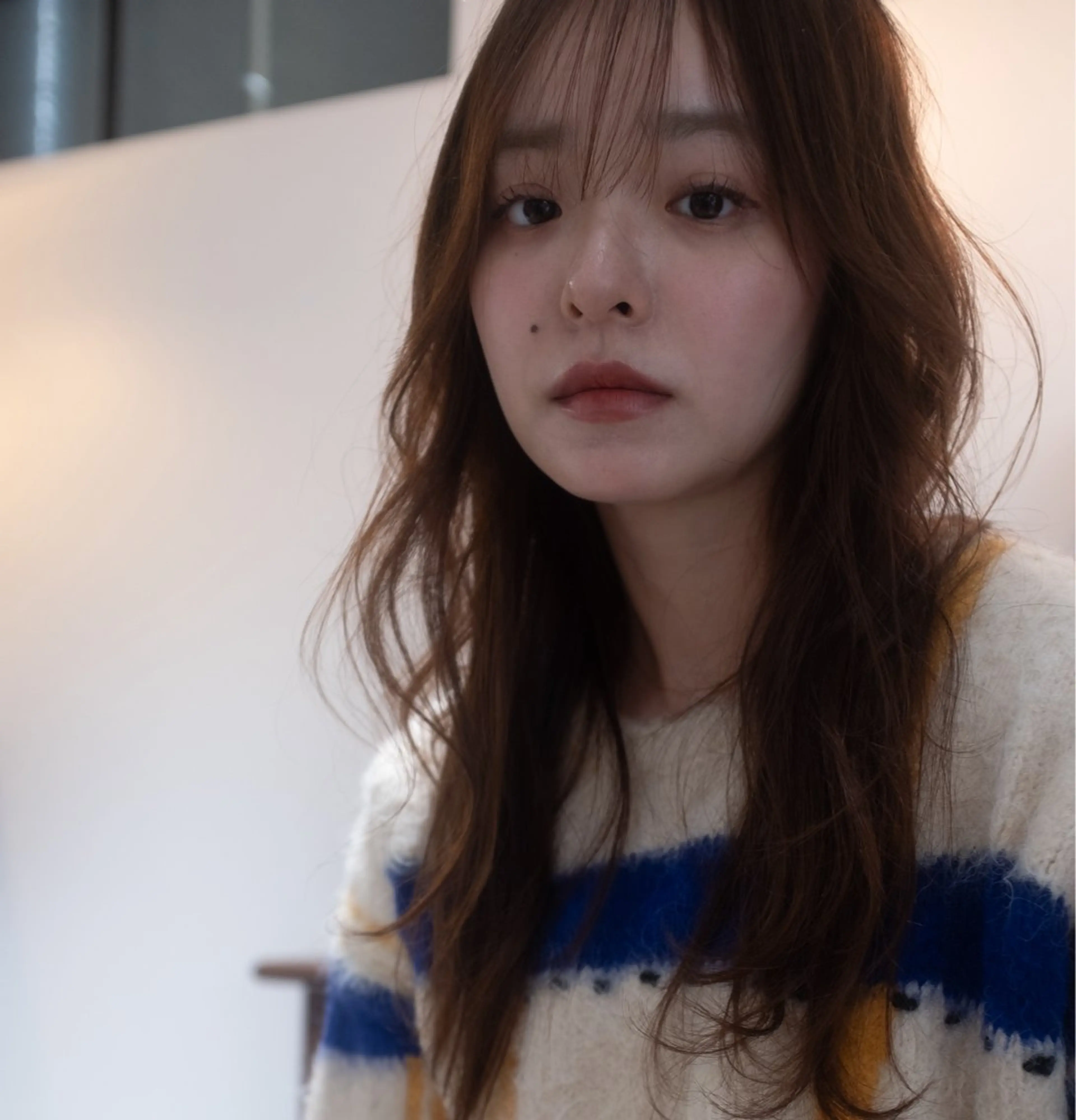 ロング カラー お団子ヘア ショートボブ アッシュ ミストバング ベージュカラー カット ヘアカラー トリートメント opus 店長大和 レイヤー/赤み消しのヘアスタイル
