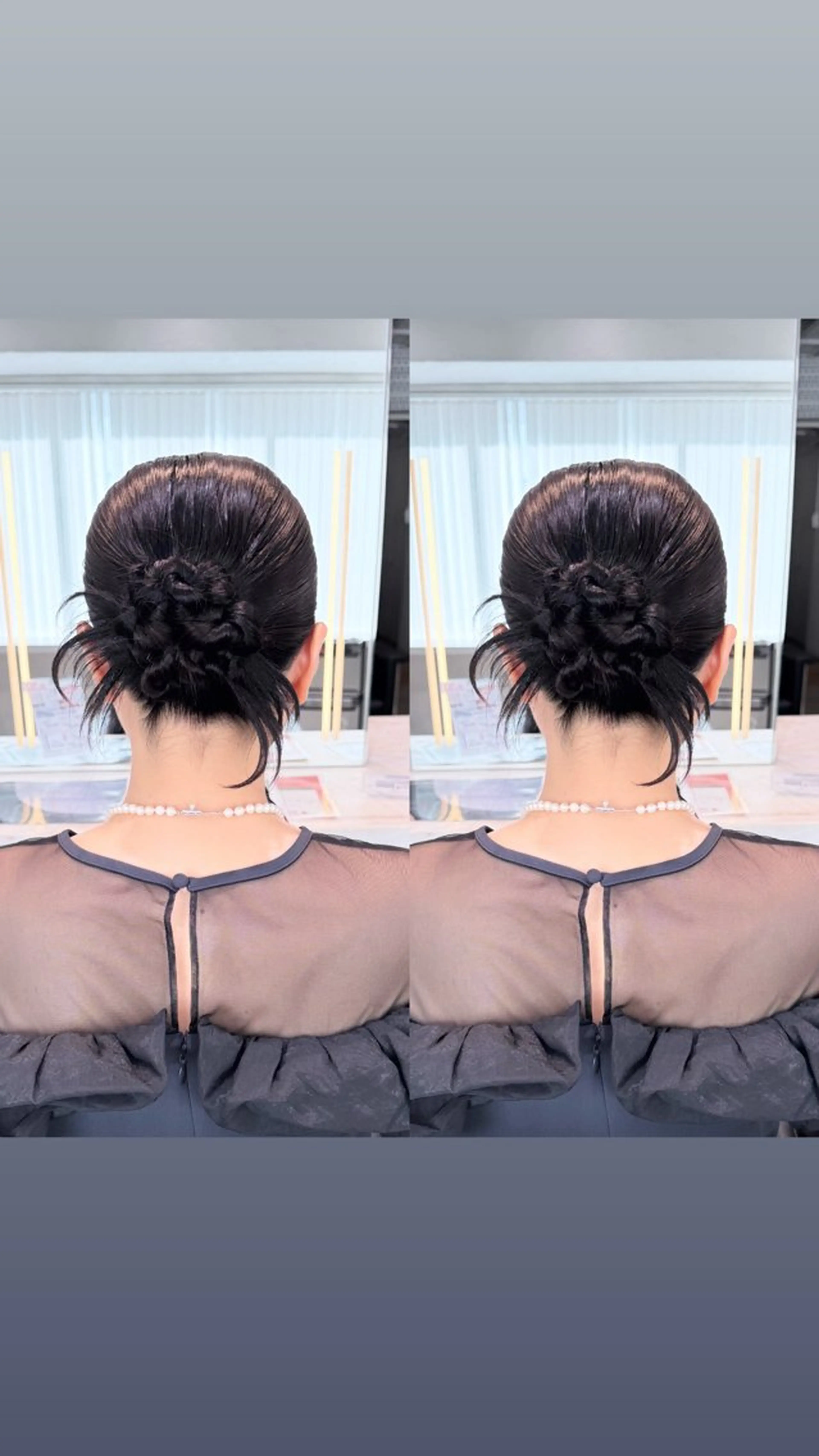 ミディアム ヘアアレンジ ヘアセット 暖色カラー/ ストレート/くるみのヘアスタイル