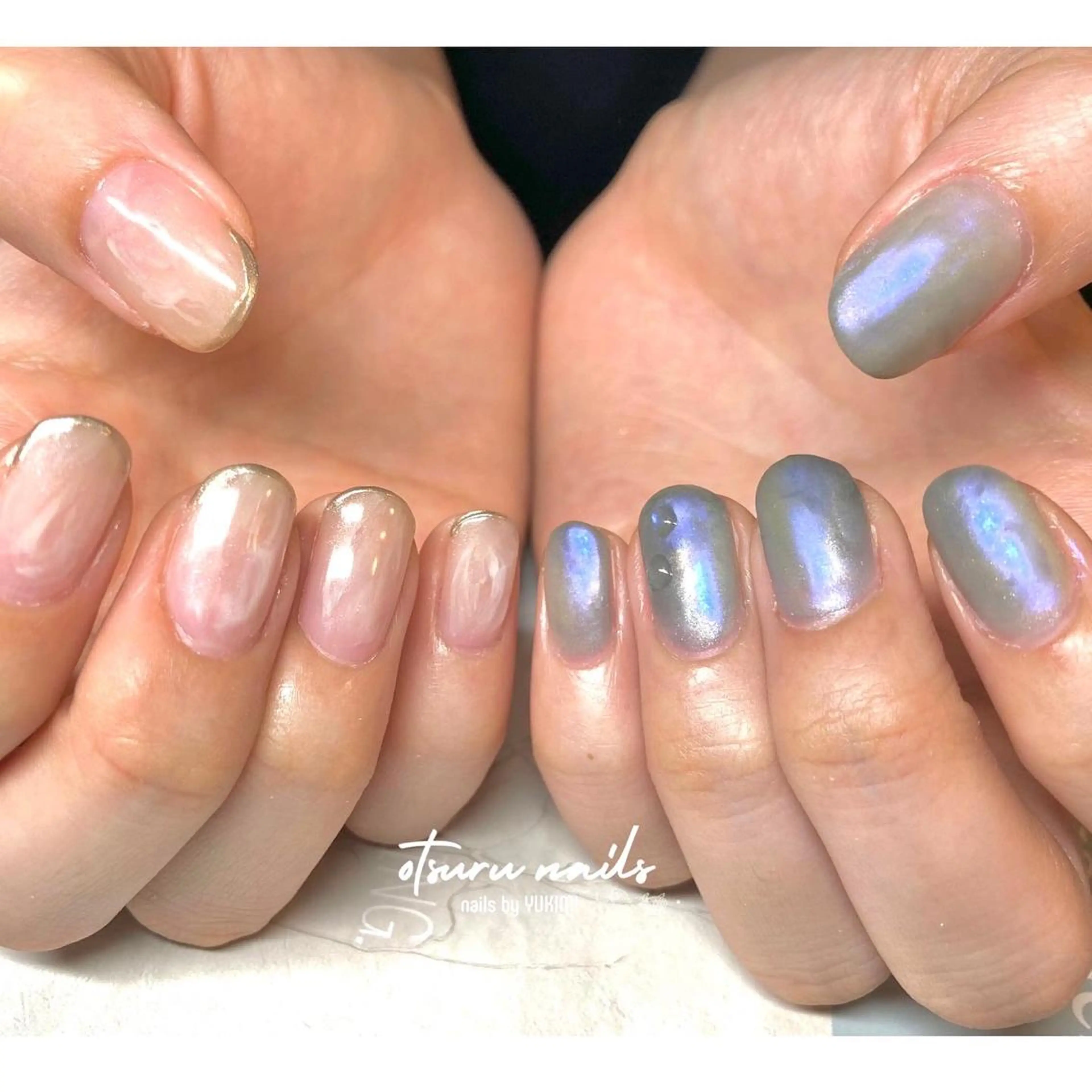 ネイル オーロラネイル マットネイル otsurunail (オツルネイル)のネイルデザイン