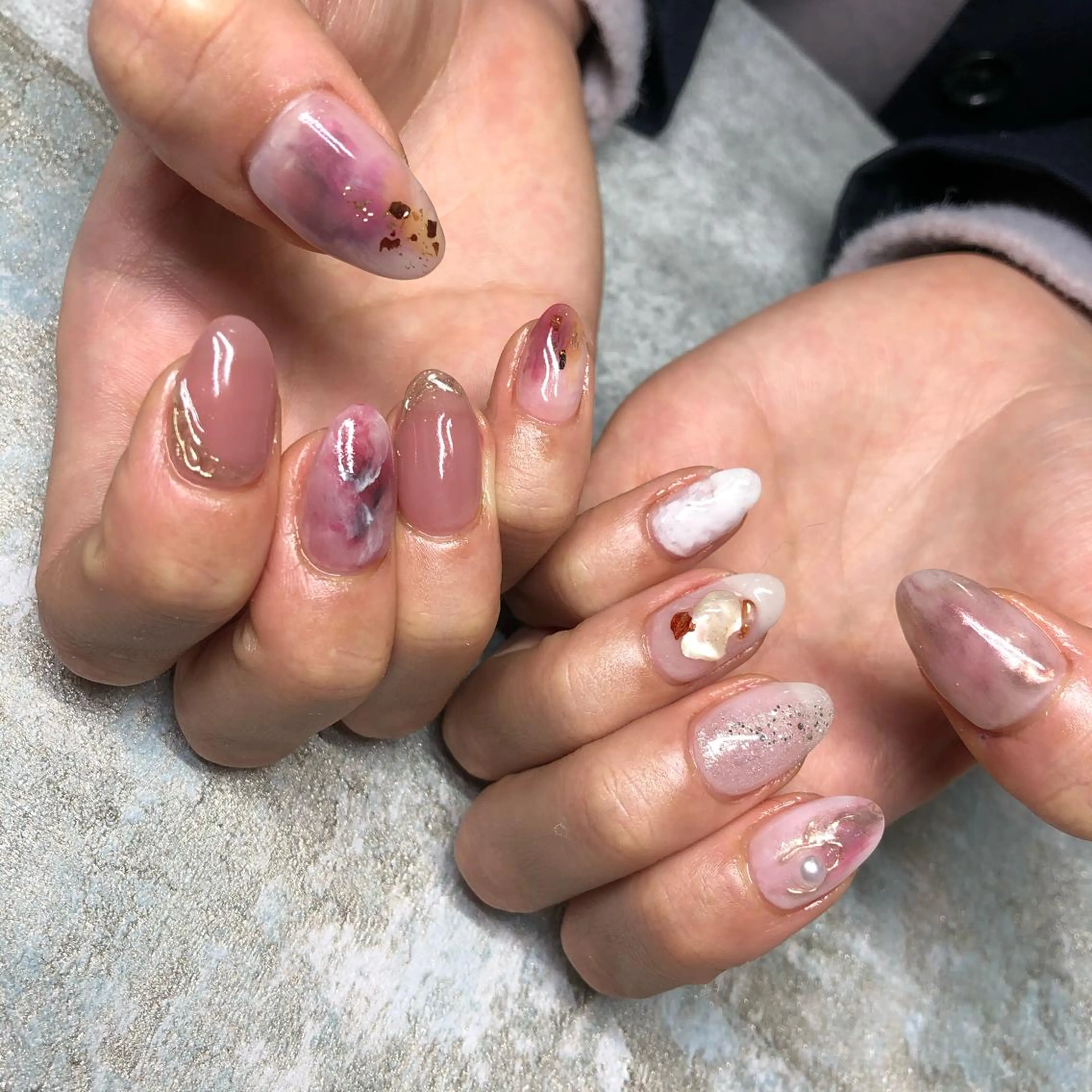 ロング カラー ヘアアレンジ キッズ ネイル マツエク・マツパ 福田 加奈のネイルデザイン