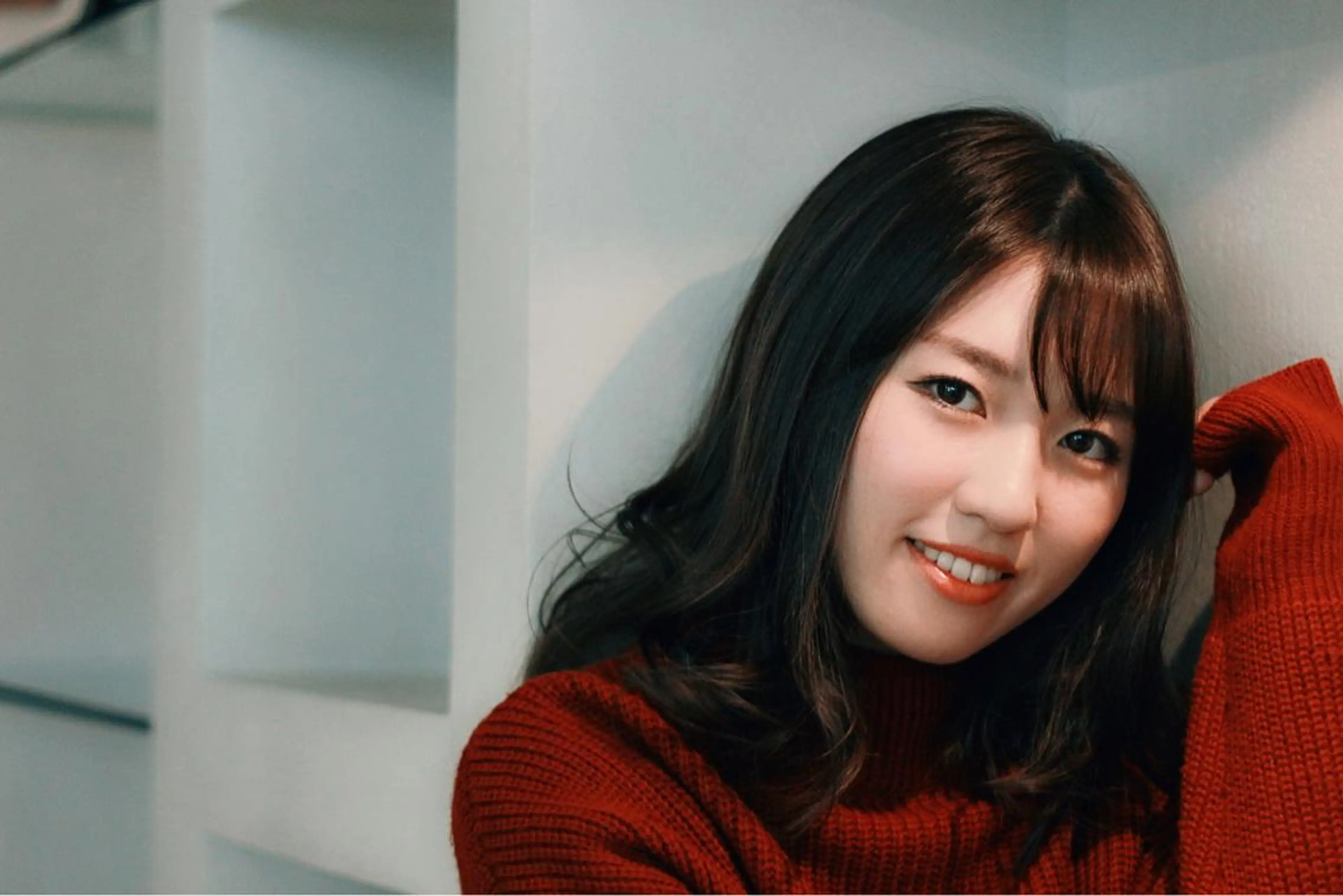 セミロング カラー パーマ 川間 将彦のヘアスタイル