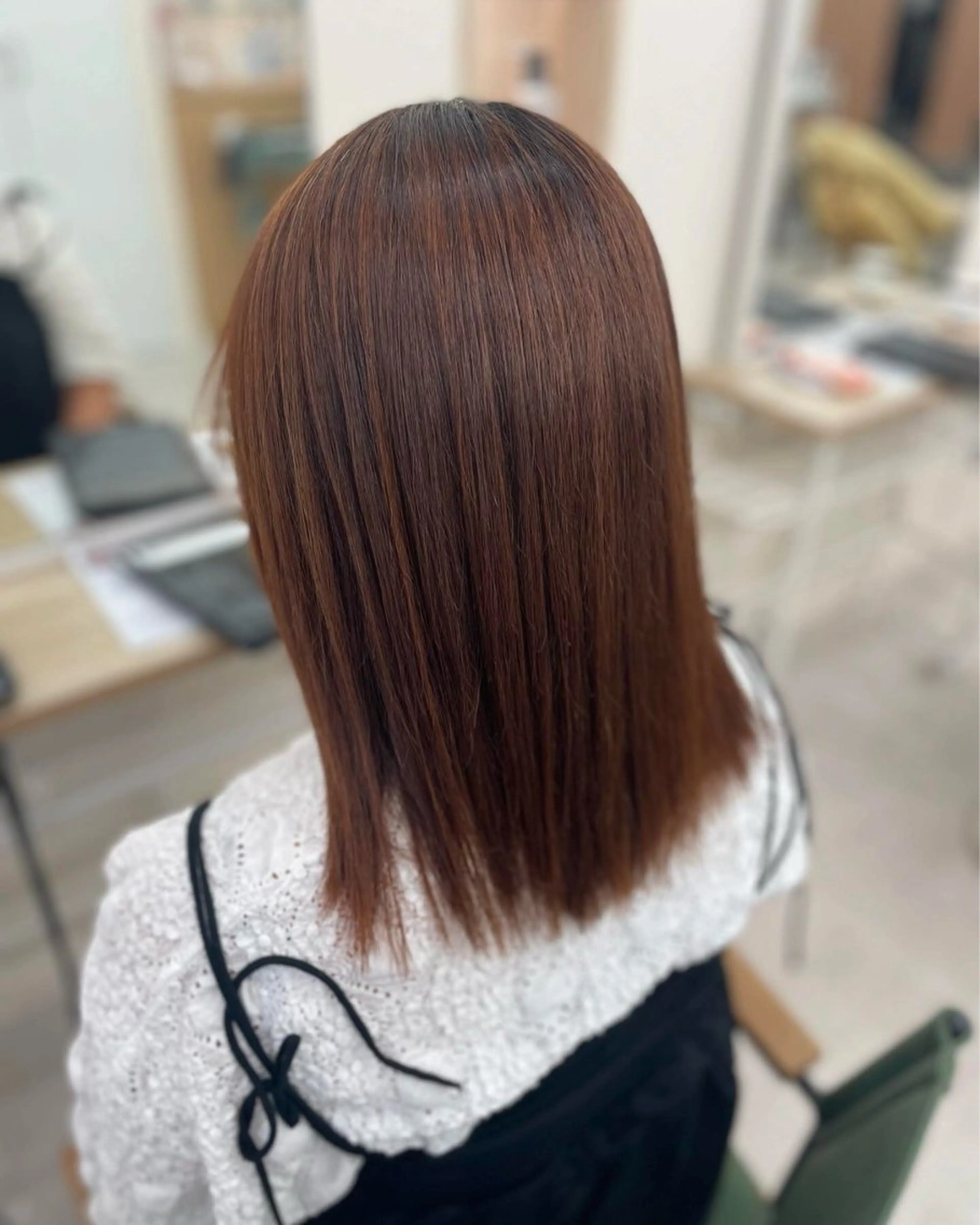 ロング パーマ 縮毛矯正 NaVIユウジ 透明感カラーのヘアスタイル