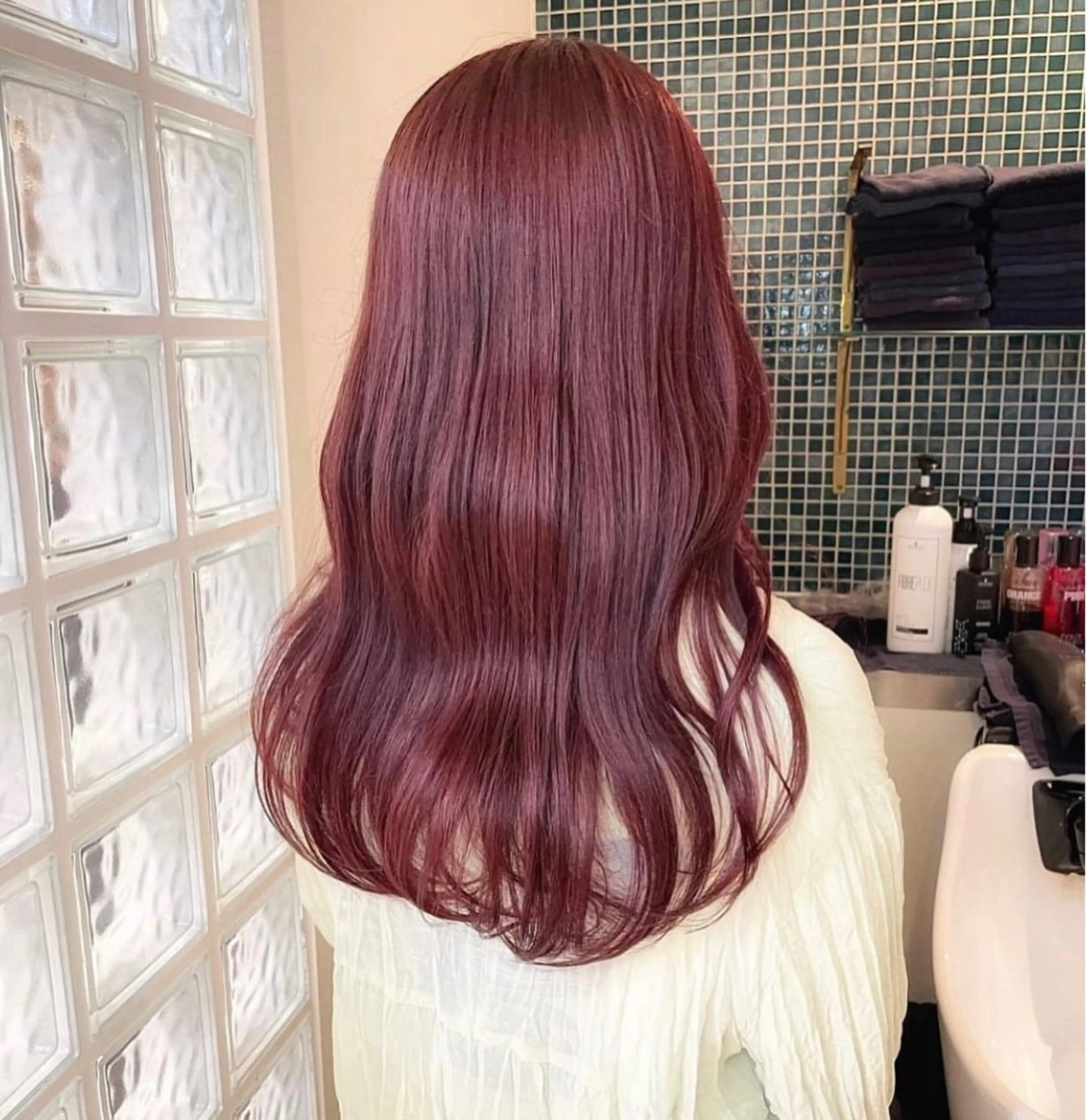ロング カラー ブリーチ ブリーチなしカラー ピンクカラー ローズカラー ヘアカラー 🍒暖色カラー🍒 渋谷/YUUのヘアスタイル