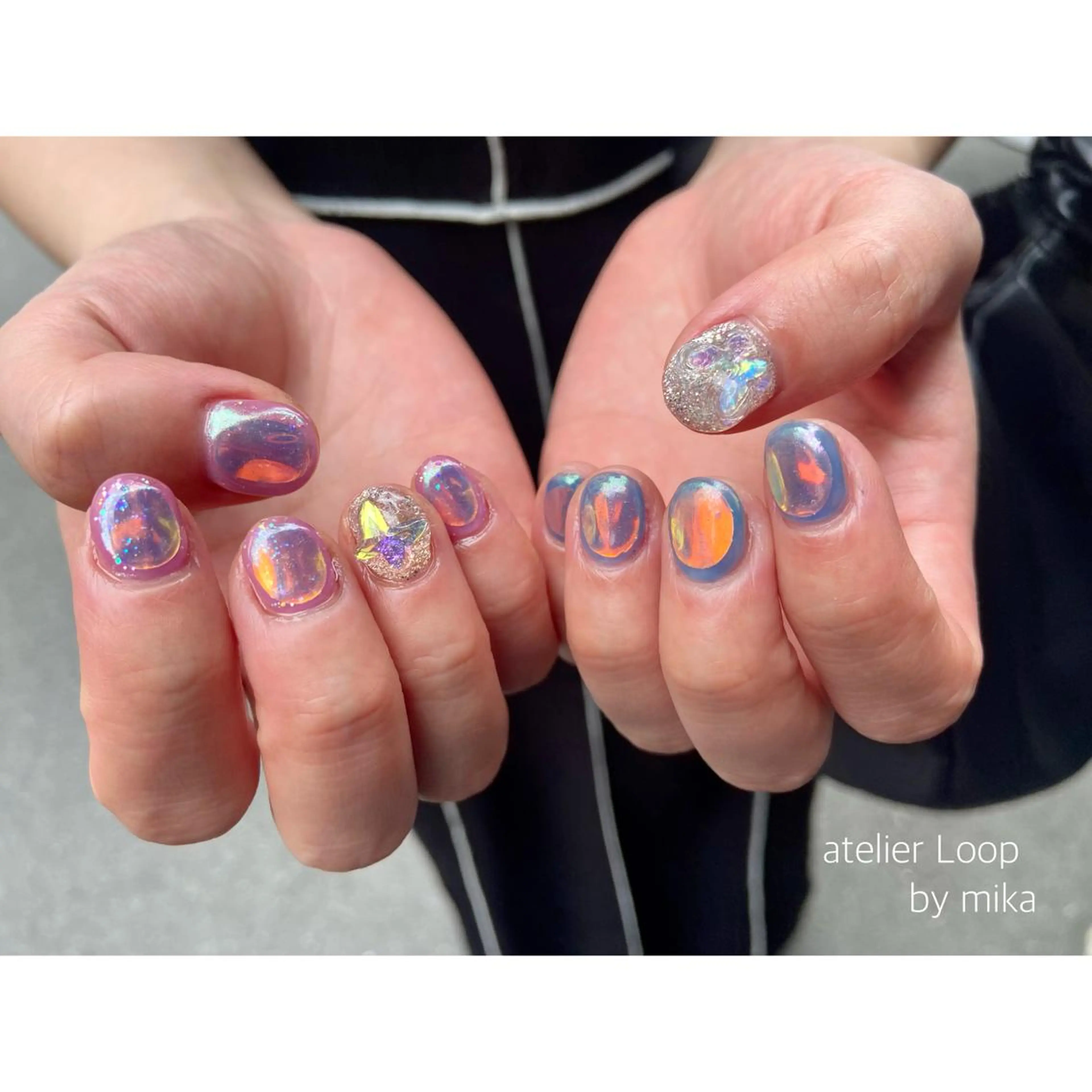 ネイル 氷ネイル・うるうるネイル ハンドネイル atelier Loop♪MIKAのネイルデザイン