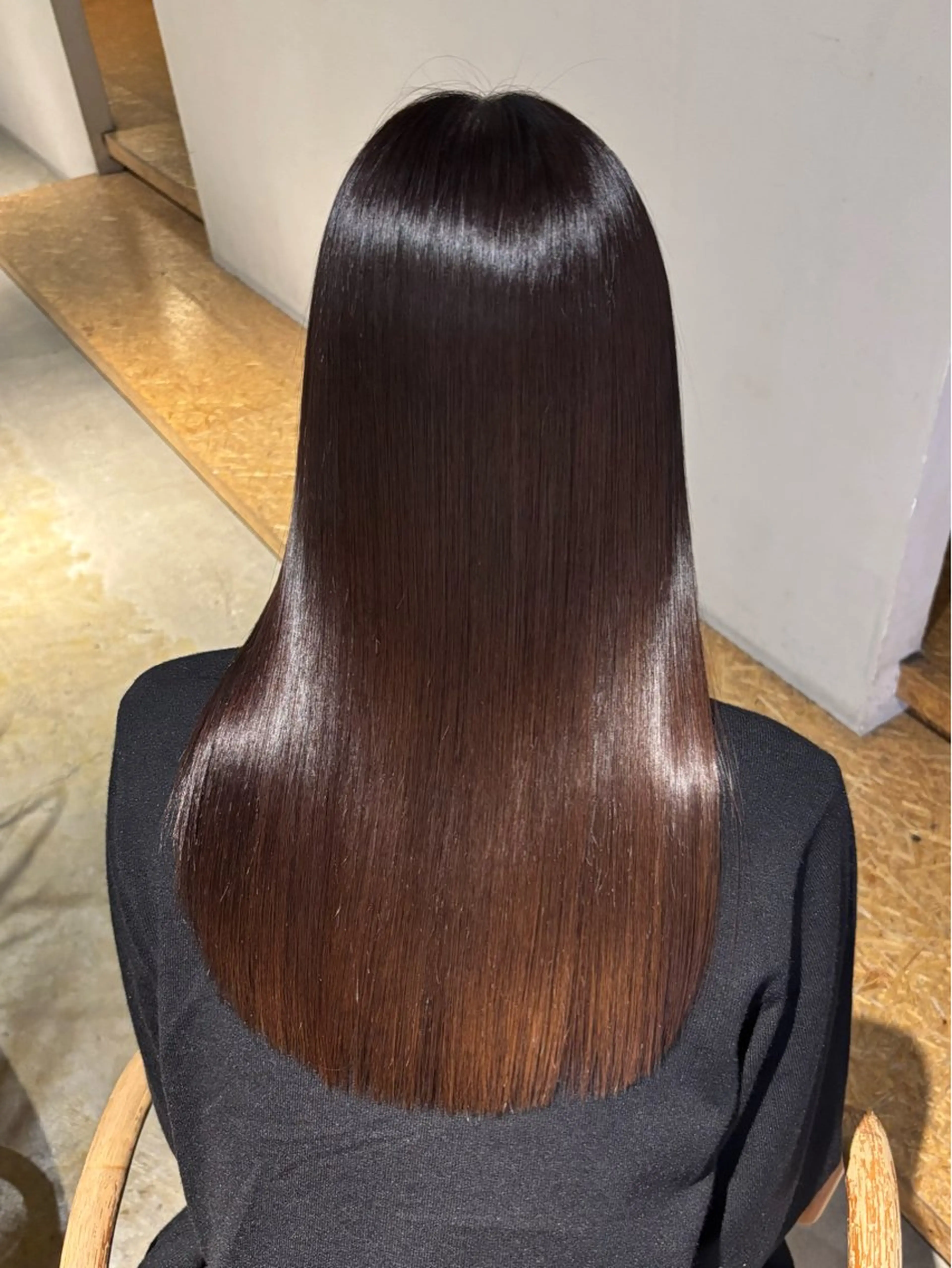 セミロング カラー 髪質改善 カット ヘアカラー トリートメント えんぐちとも／透明感 カラー／博多ボブのヘアスタイル