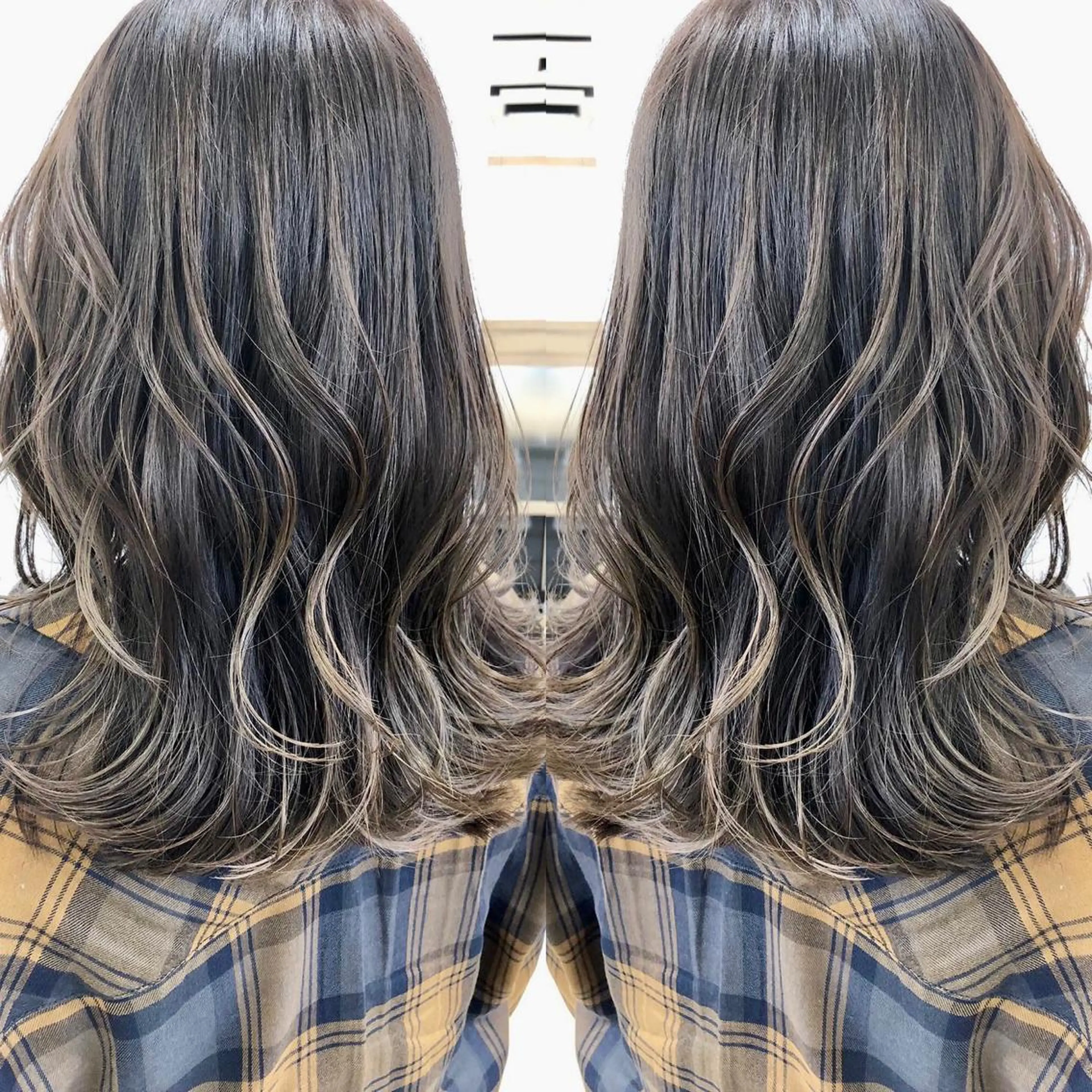 ミディアム カラー カット ヘアカラー トリートメント 天野 涼のヘアスタイル