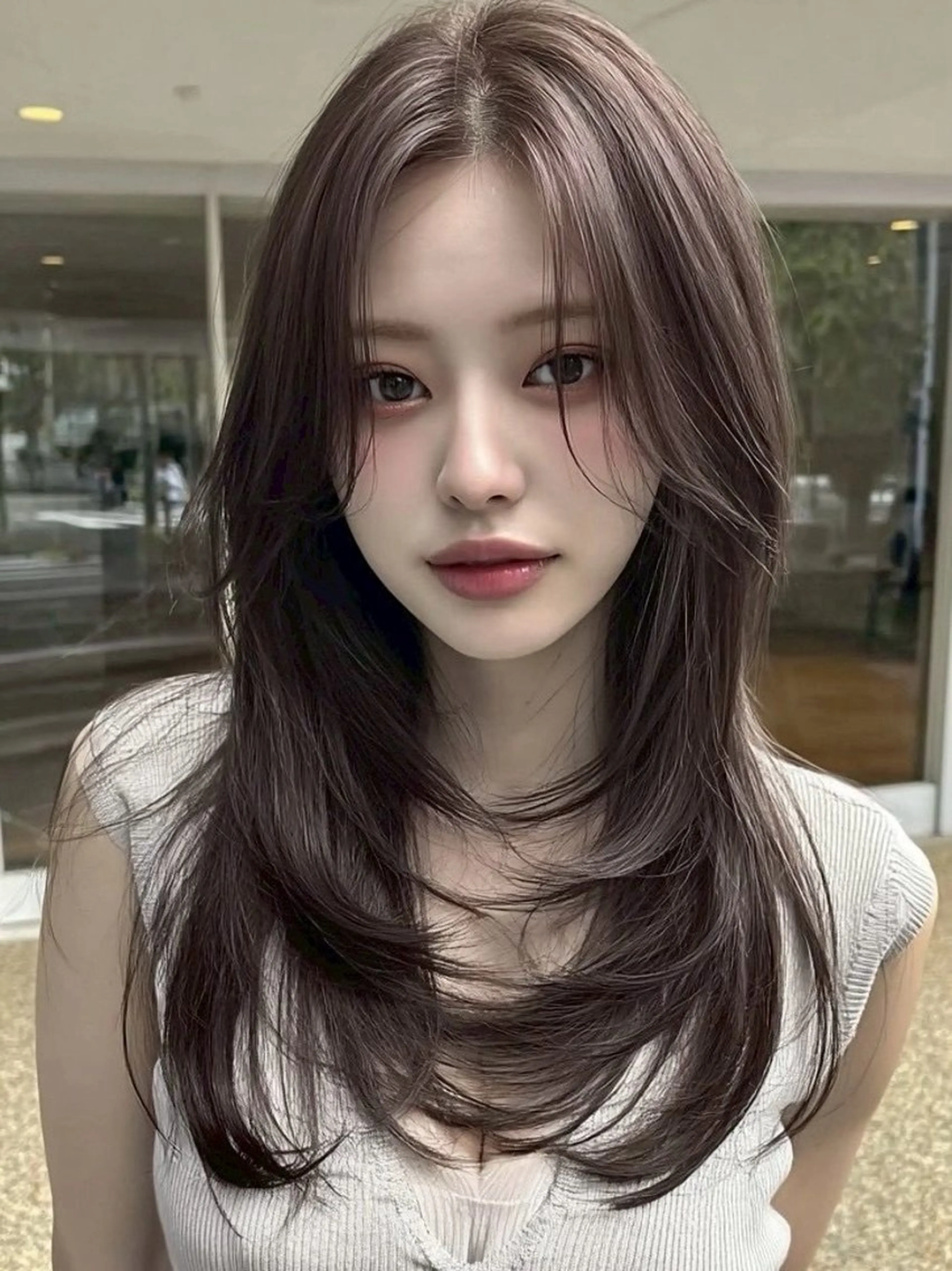 セミロング カラー 透明感カラー ダブルカラー イルミナカラー 髪質改善 似合わせカット カット ヘアカラー 美髪 Risaのヘアスタイル