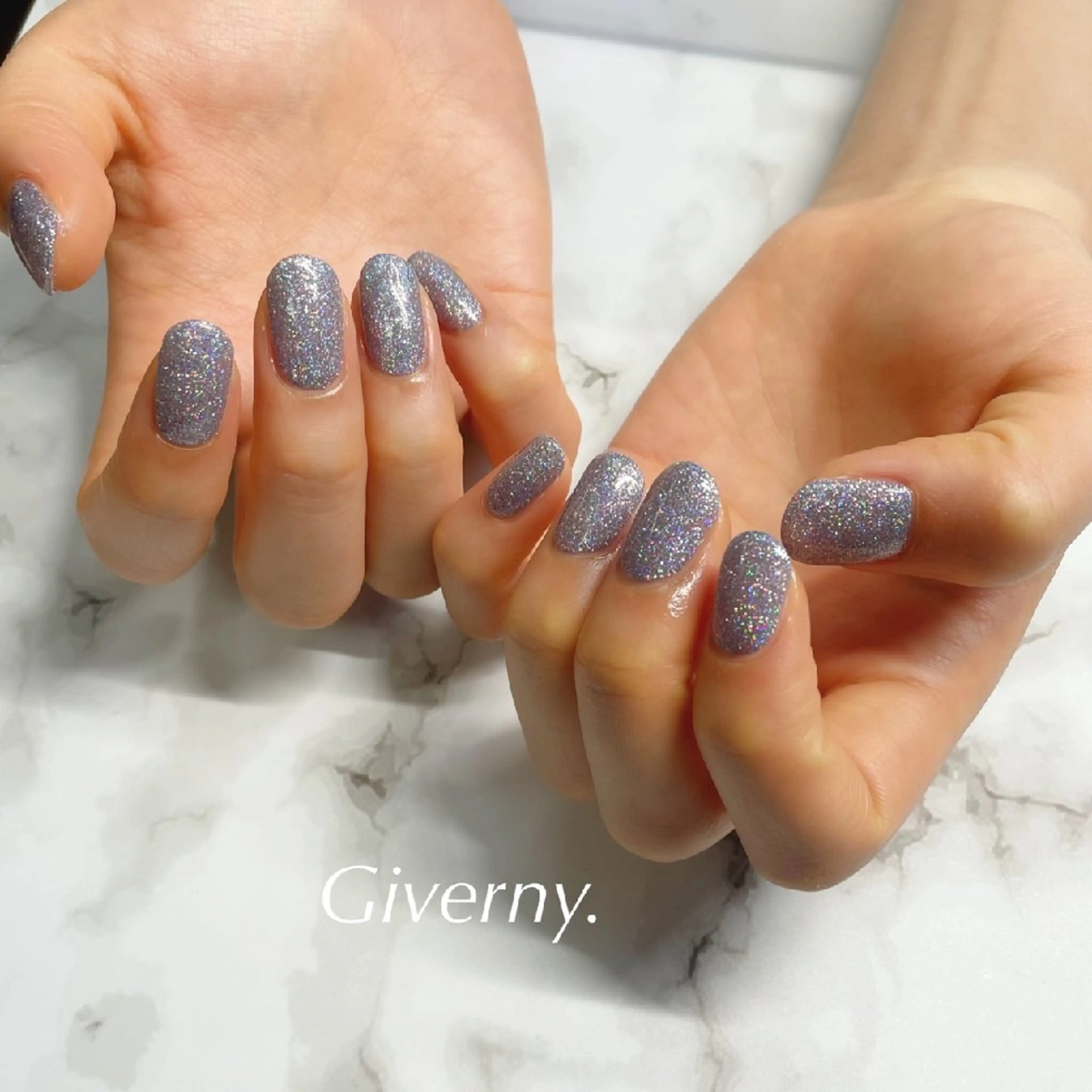 ネイル ラメ(グリッター) ハンドネイル Giverny .のネイルデザイン