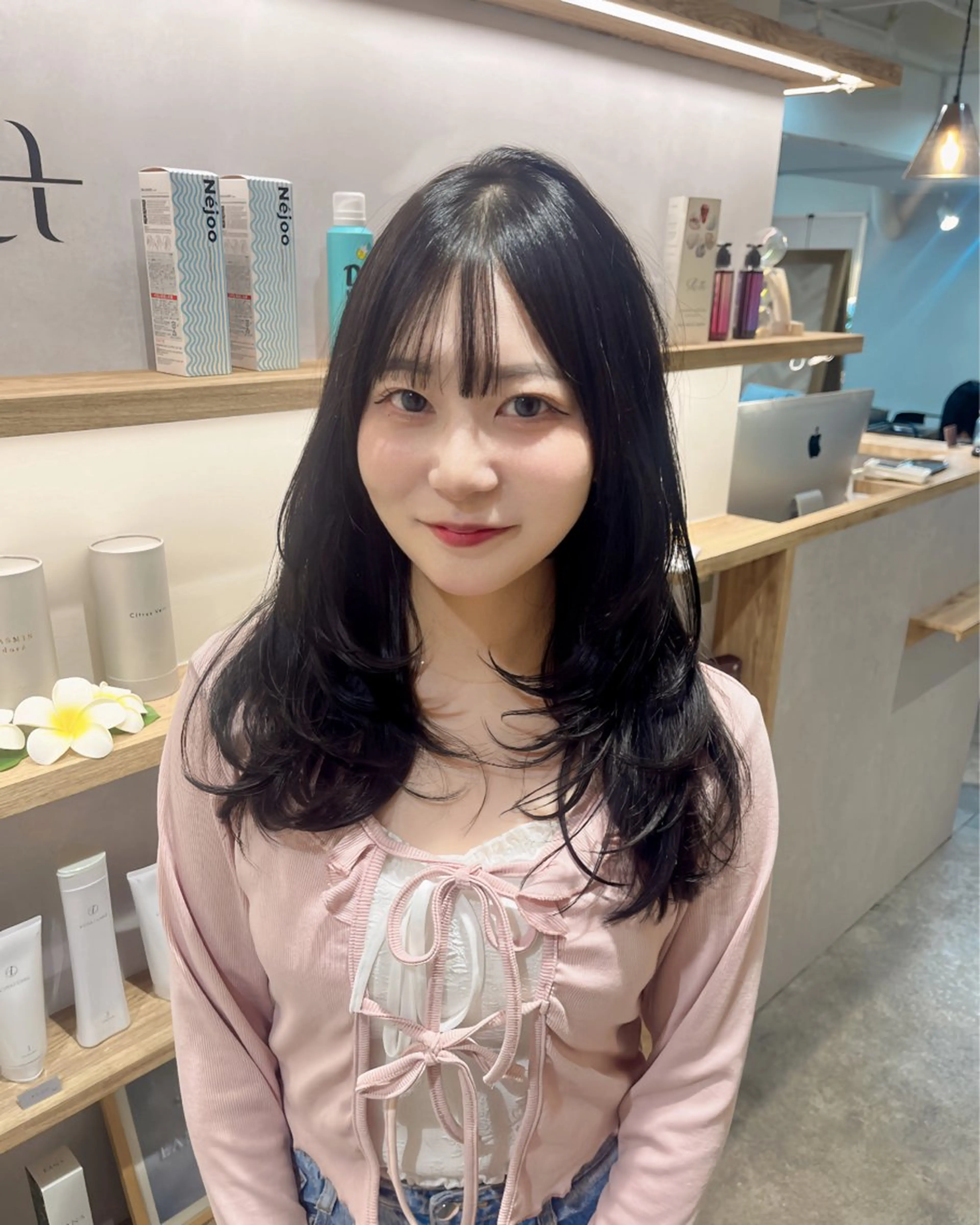 セミロング カラー レイヤーカット カット ヘアカラー トリートメント sia所属・韓国ヘア/ 髪質改善特化谷名勇輝のヘアスタイル